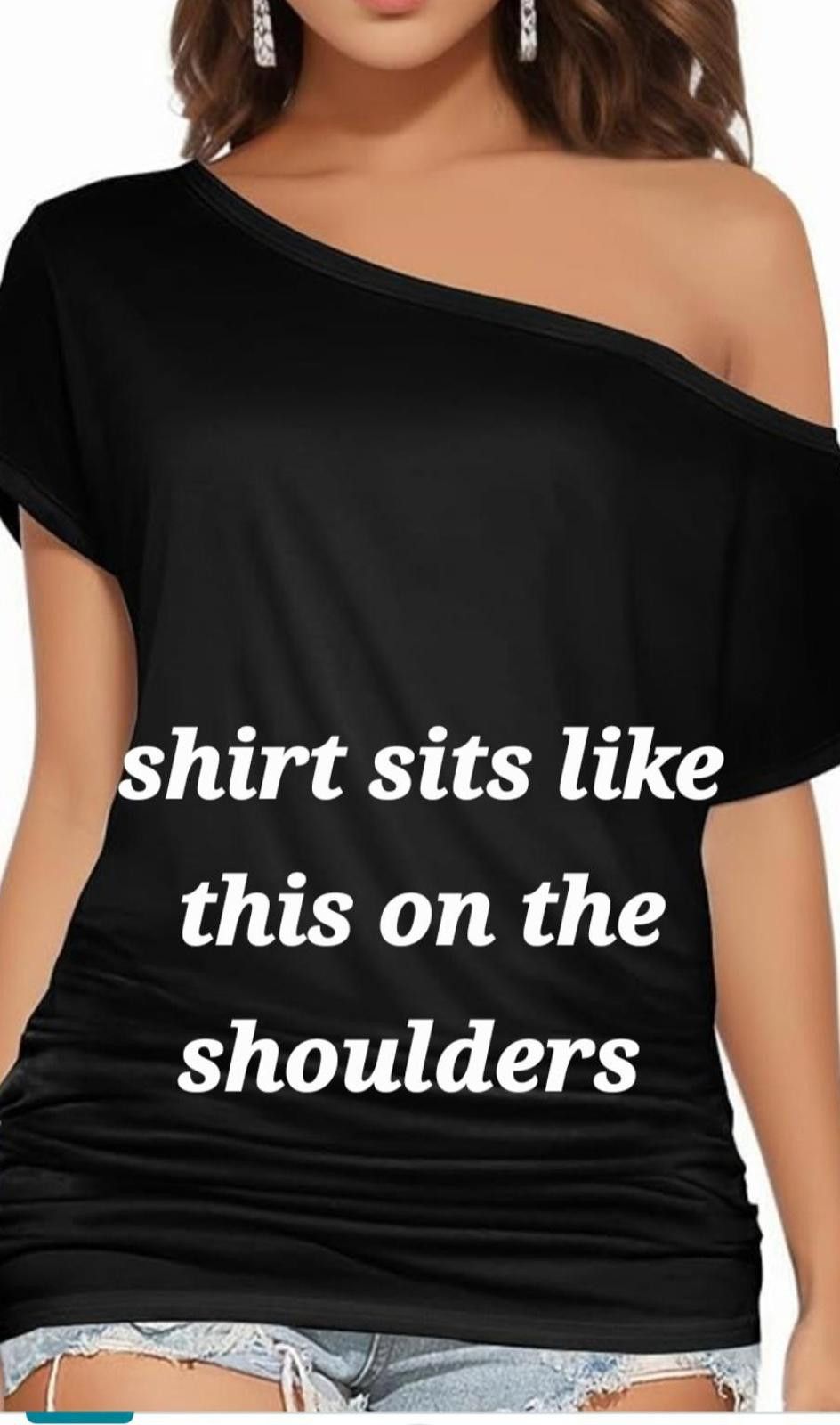 Designer Bella + Canvas 'I'd Hit That' Off-Shoulder Tee #353 Size L / US 10 / IT 46 - 2 Thumbnail
