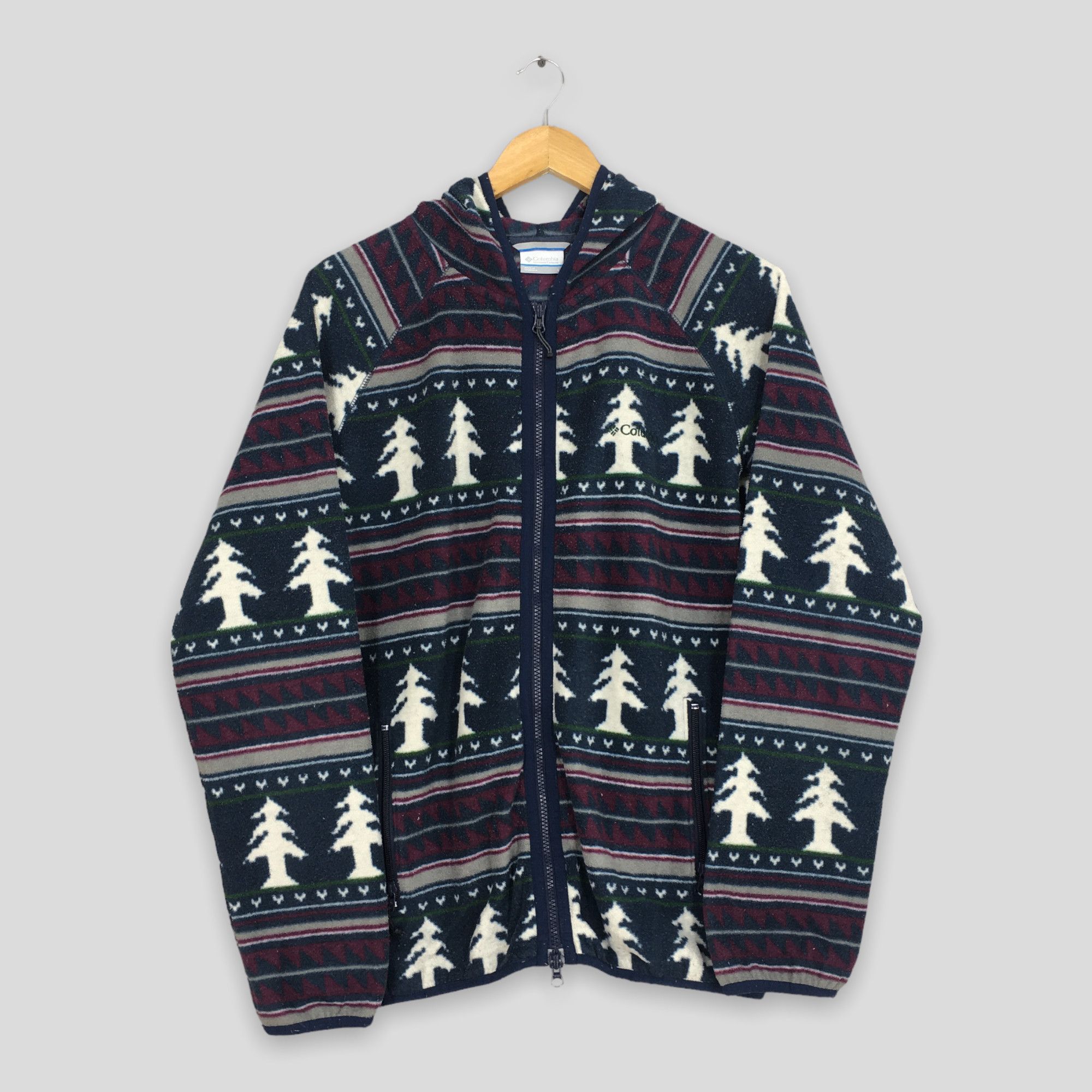 Columbia × Vintage Vintage Columbia Tribal Native Fleece Hoodies Large Size US L / EU 52-54 / 3 - 1 Thumbnail