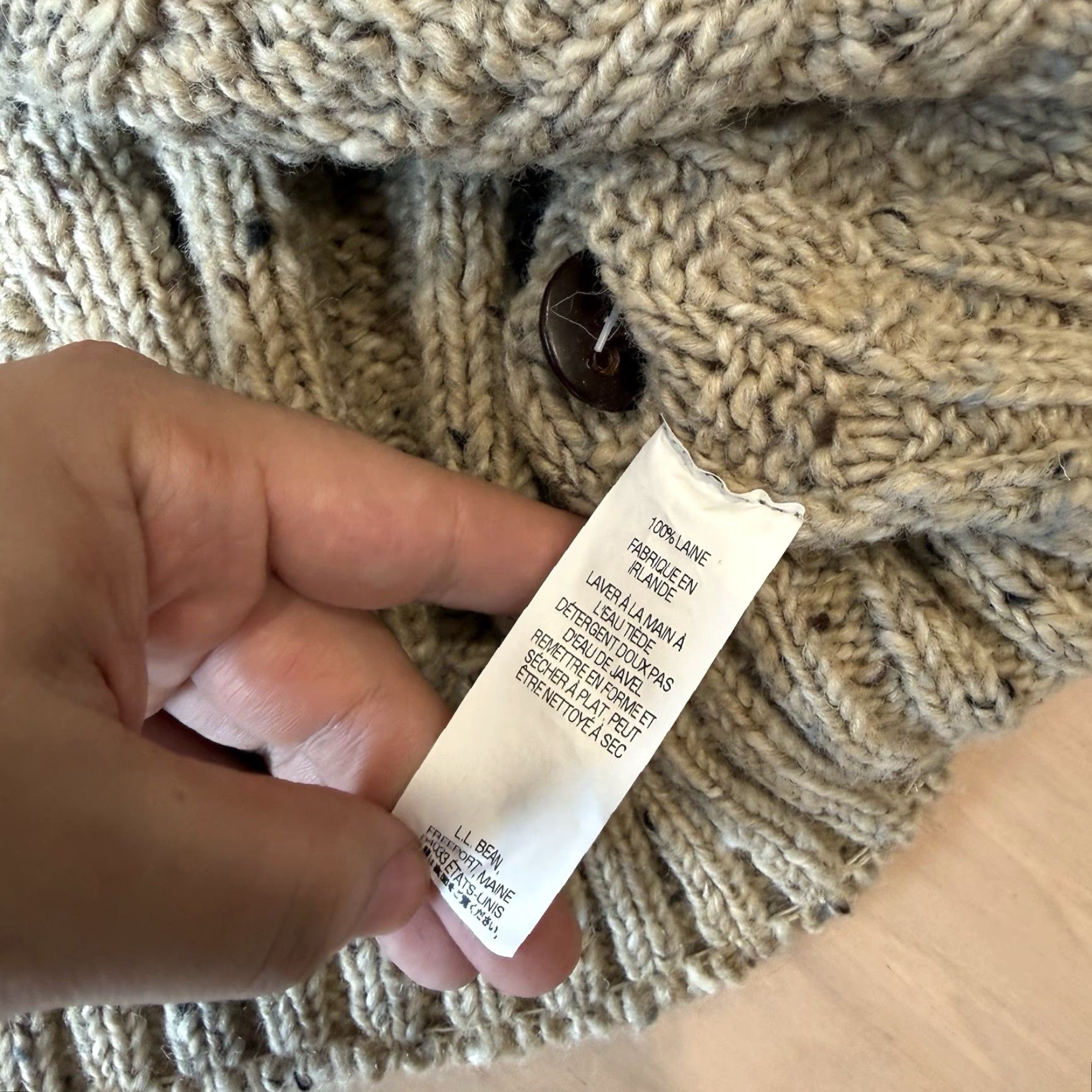 Vintage VINTAGE LL Bean Aran Knit Sweater XL Beige Fisherman Heavy Wool Pullover Minimalist Size US XL / EU 56 / 4 - 7 Thumbnail
