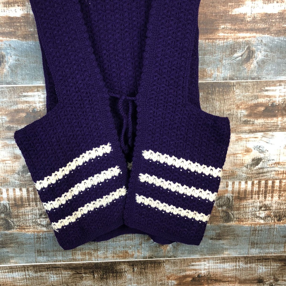 Homespun Knitwear × Japanese Brand × Vintage Japanese Brand Dark Purple Knitwear Vest #A2249 Size M / US 6-8 / IT 42-44 - 6 Thumbnail