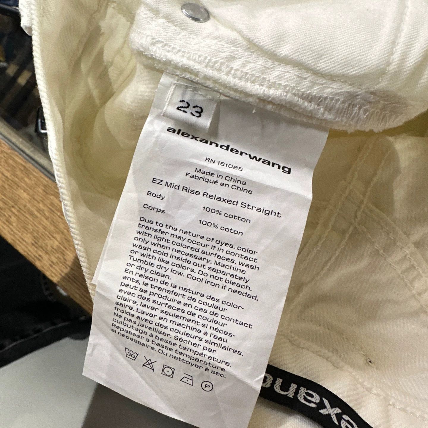 Alexander Wang Alexander Wang may397 Logo Leather Patch Jeans 23 Size 23" - 4 Thumbnail