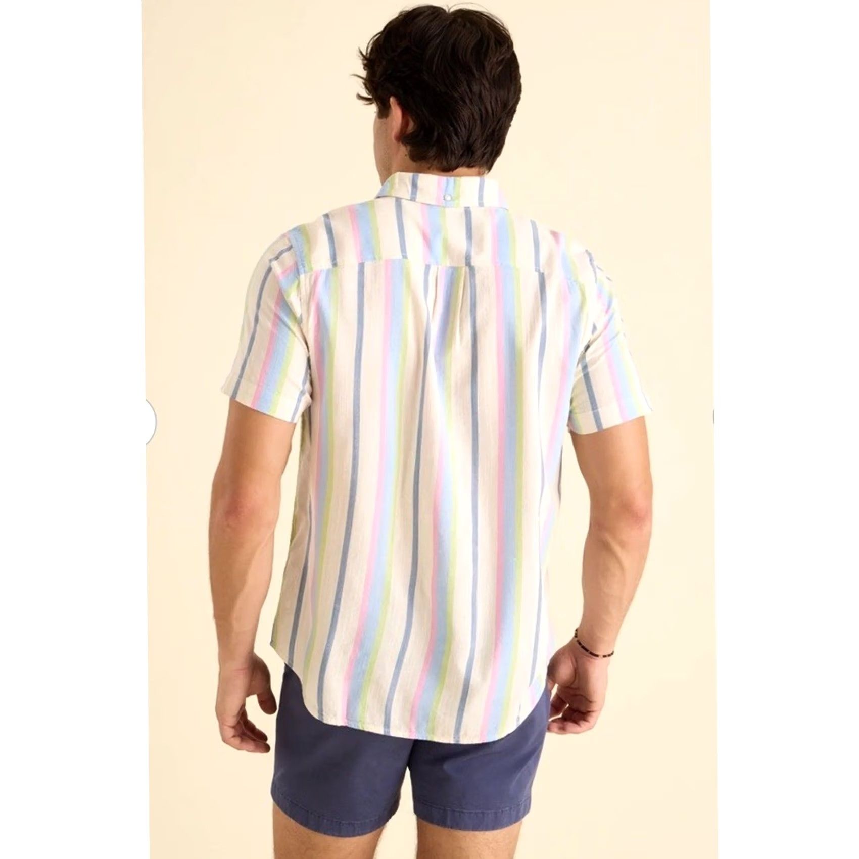Chubbies Chubbies White Short Sleeve Button Up Shirt - Soft Serve Friday Stripes Size US XL / EU 56 / 4 - 4 Thumbnail
