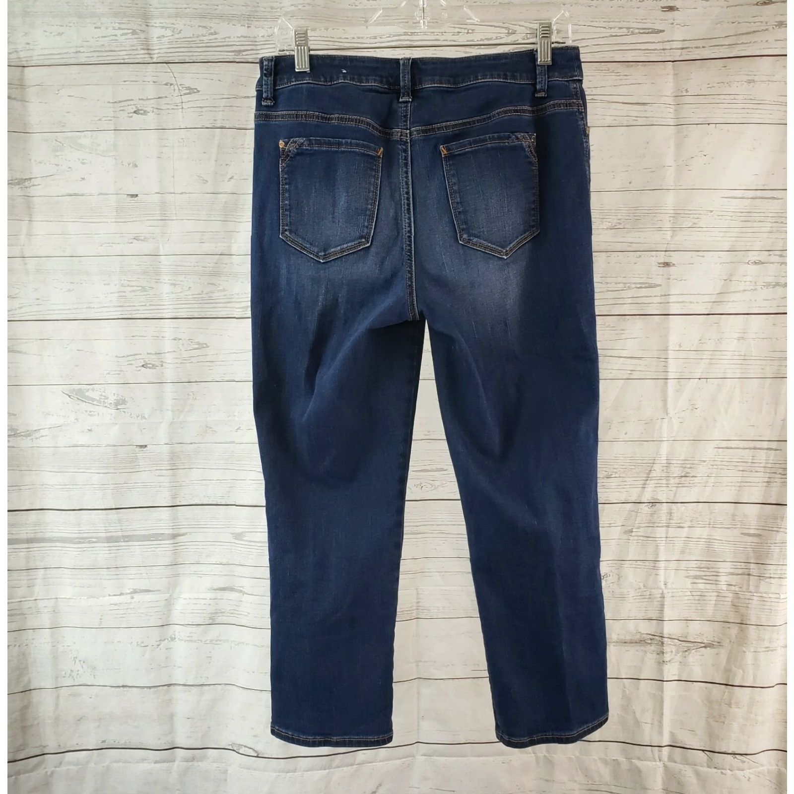 Vintage VINTAGE Chico's Platinum Womens Cropped Jeans Sz 4 Blue Dark Wash Mid Rise Jeans Crop Womens 4 Blue Dark Wash Cropped Size 27" / US 4 / IT 40 - 3 Thumbnail