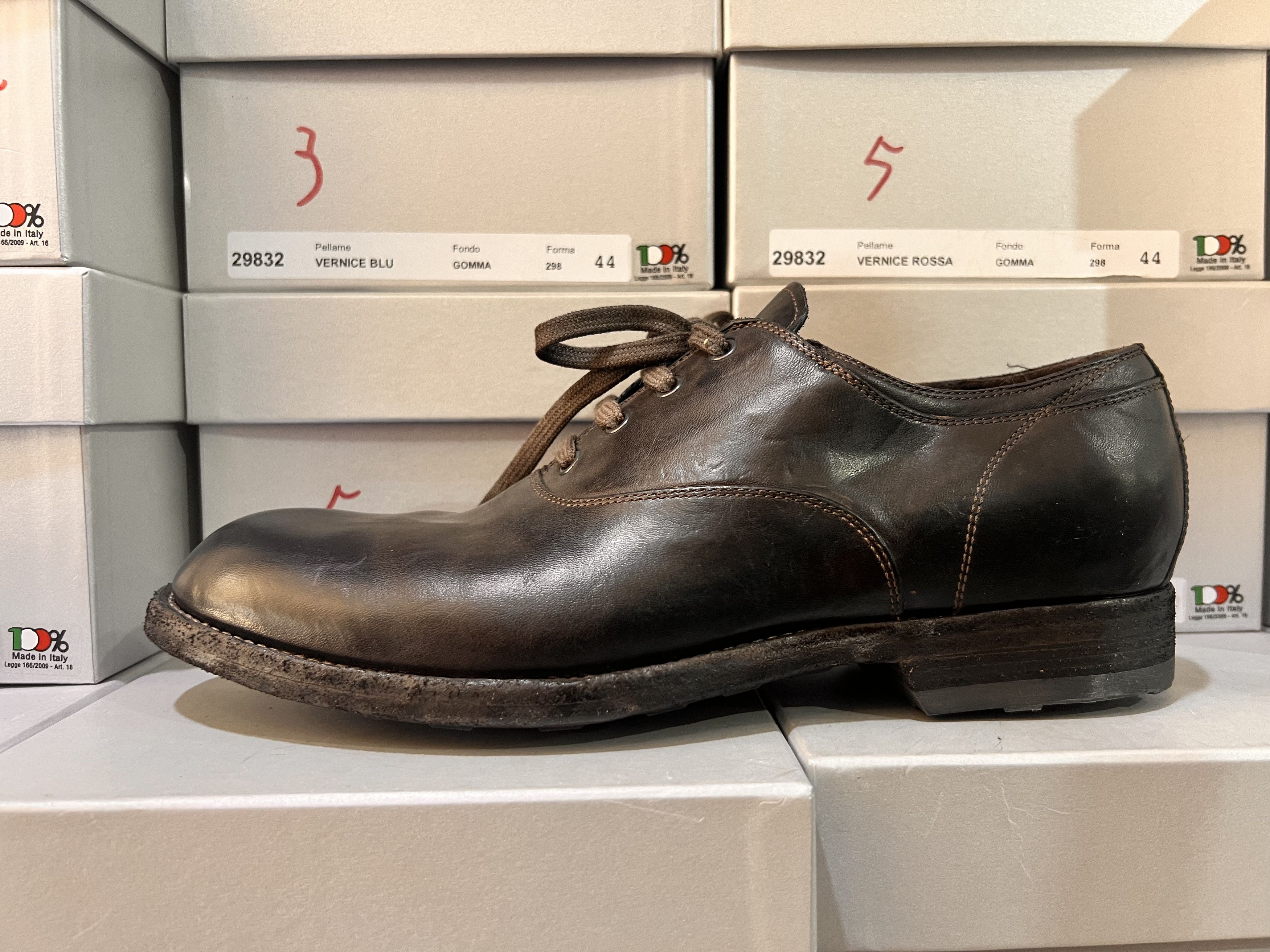 image of Officine Creative 42 Derby Premium Italian Leather 799 $ Shoes in Black, Men's