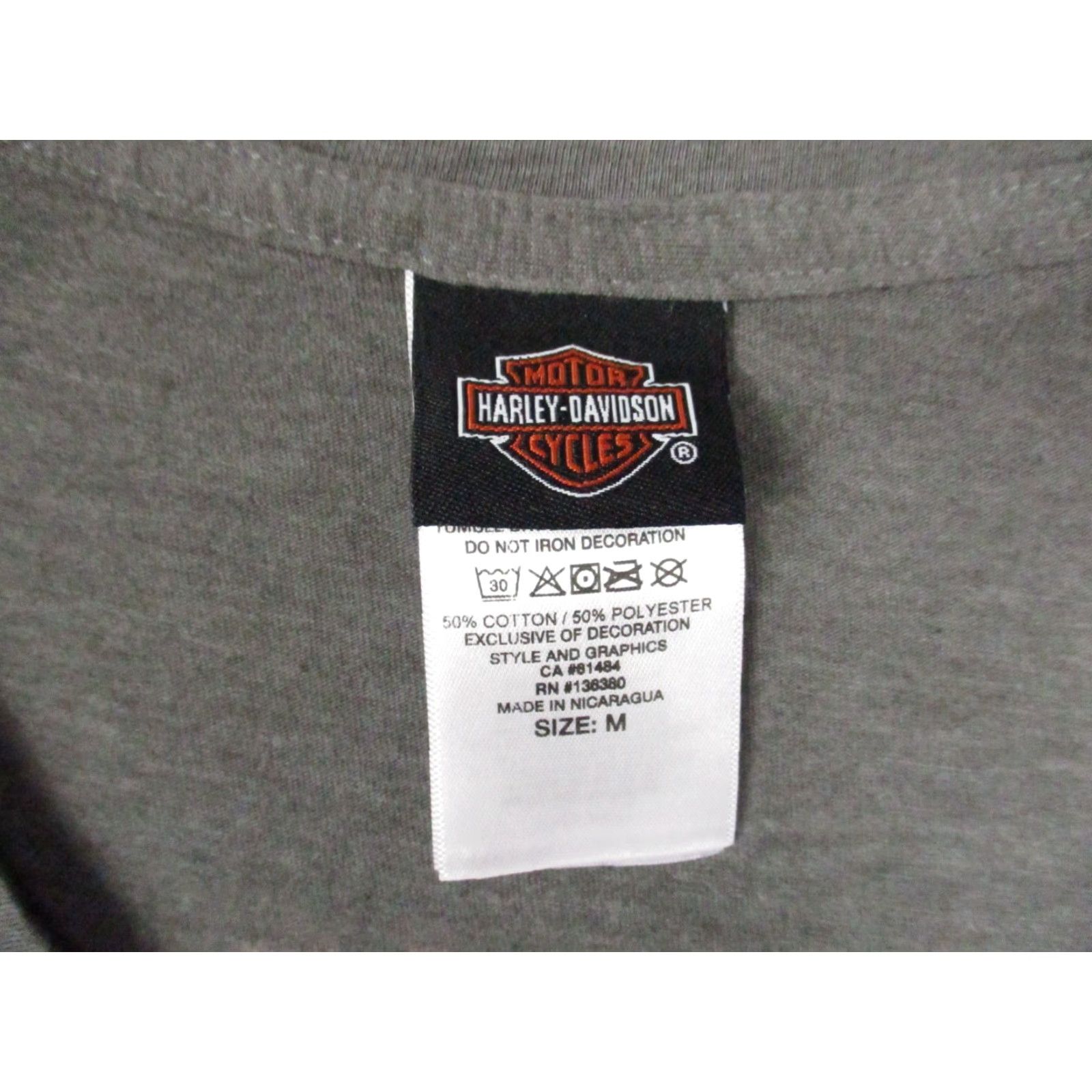 Harley Davidson Harley-Davidson Shirt Women's Gray Motorcycle Stretch Thumb Hole XL Gray Cotton Polyester Spandex Knit T-Shirt Casual Basic Skull Pattern Size XL / US 12-14 / IT 48-50 - 4 Thumbnail