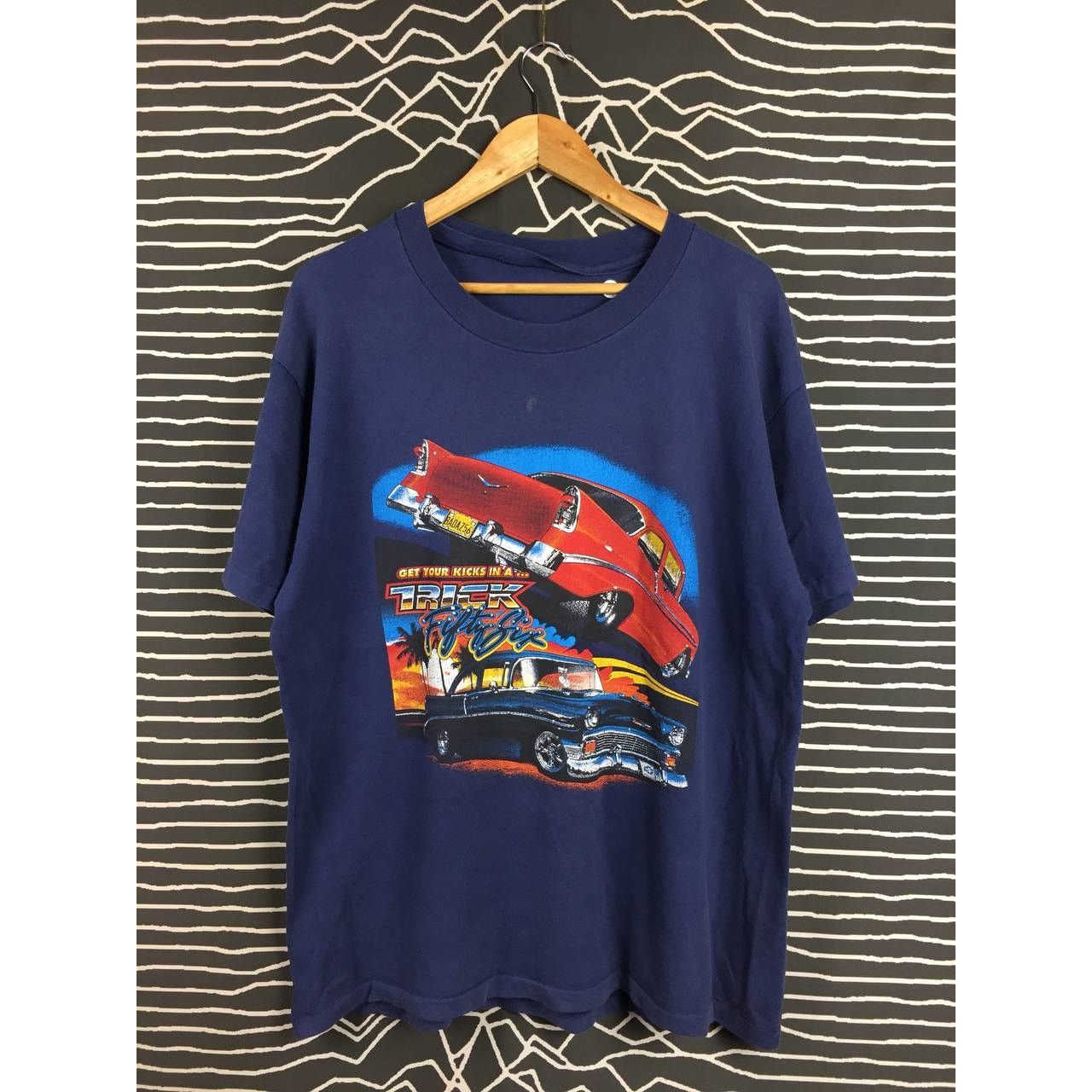 Chevrolet Vtg 90s Chevrolet Get Your Kicks In A Trick Fifty-Six Tee Size US XL / EU 56 / 4 - 1 Thumbnail