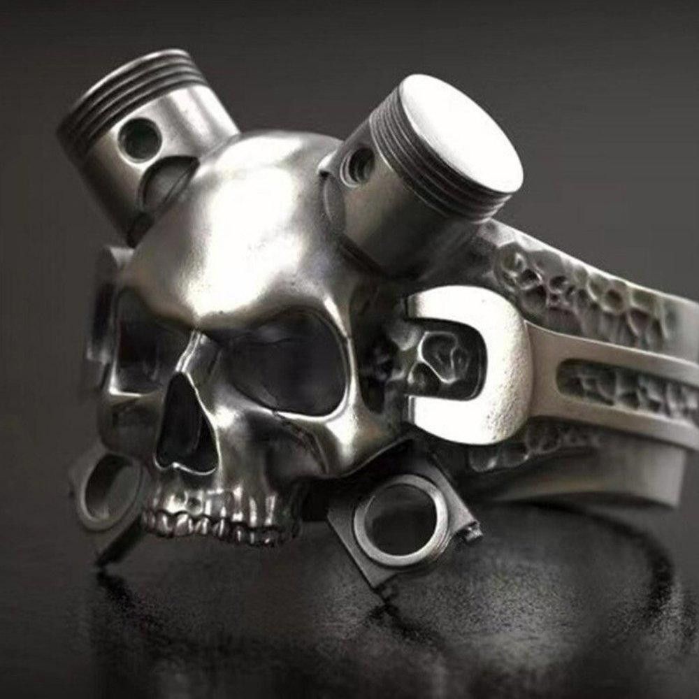 Designer Retro Steampunk Mechanical Wrench Skull Ring - Size 12 Size ONE SIZE - 2 Thumbnail