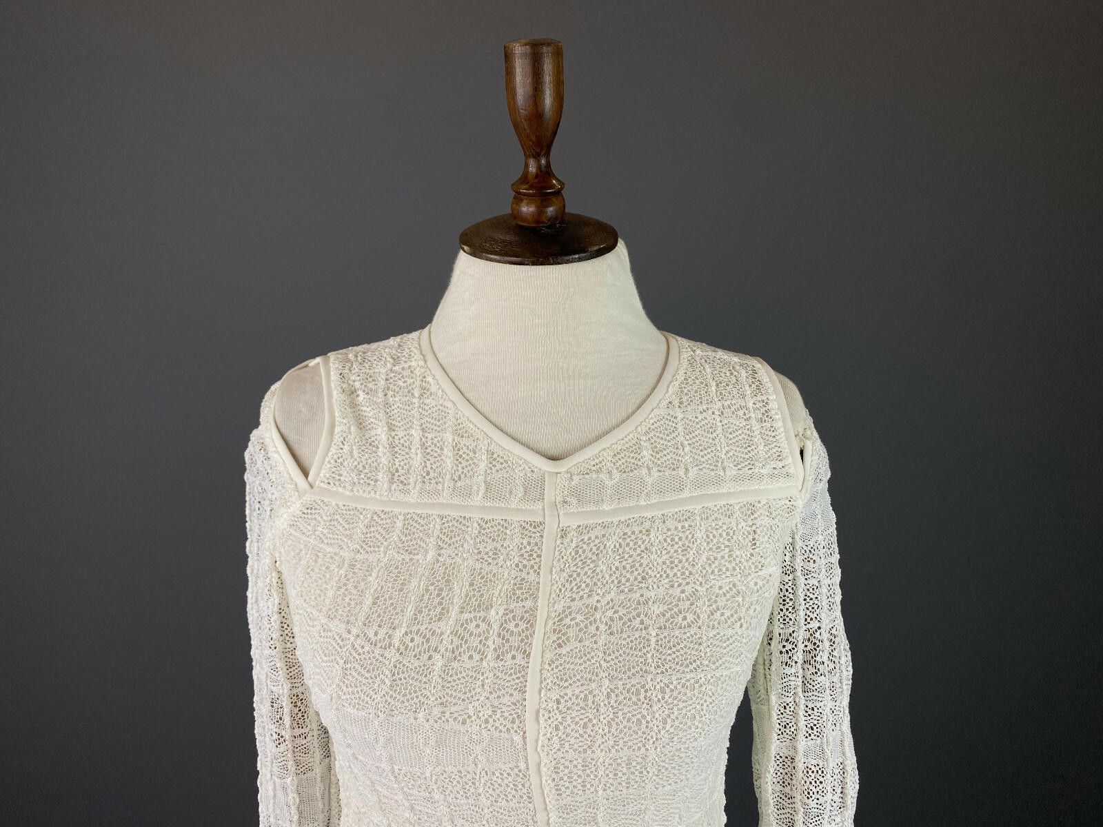Iro Iro White Mesh Open Shoulder Blouse Sweater Size 36 Size M / US 6-8 / IT 42-44 - 2 Thumbnail