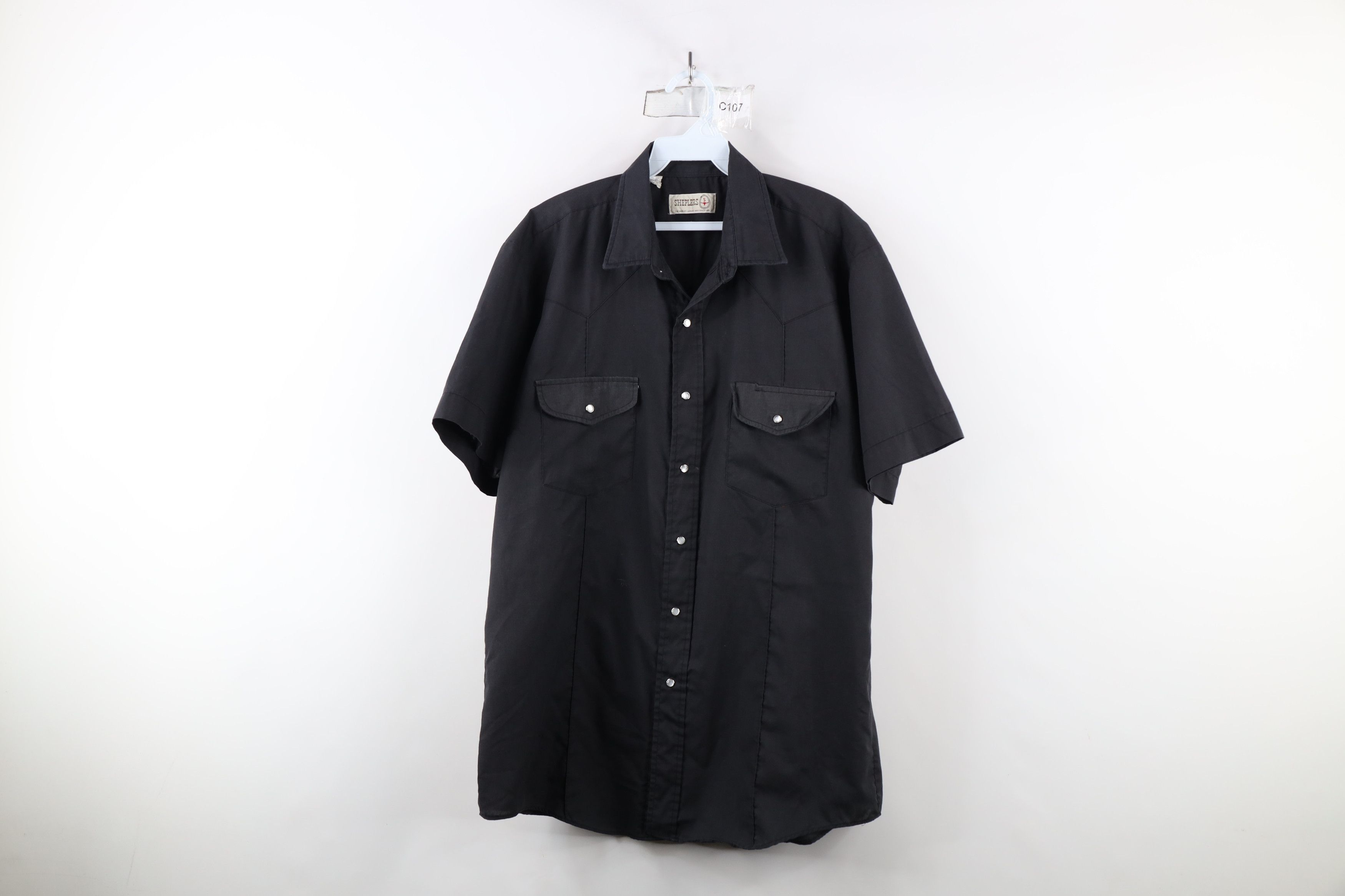 Vintage Vintage 70s Streetwear Cowboy Snap Button Shirt Black Size US S / EU 44-46 / 1 - 1 Thumbnail