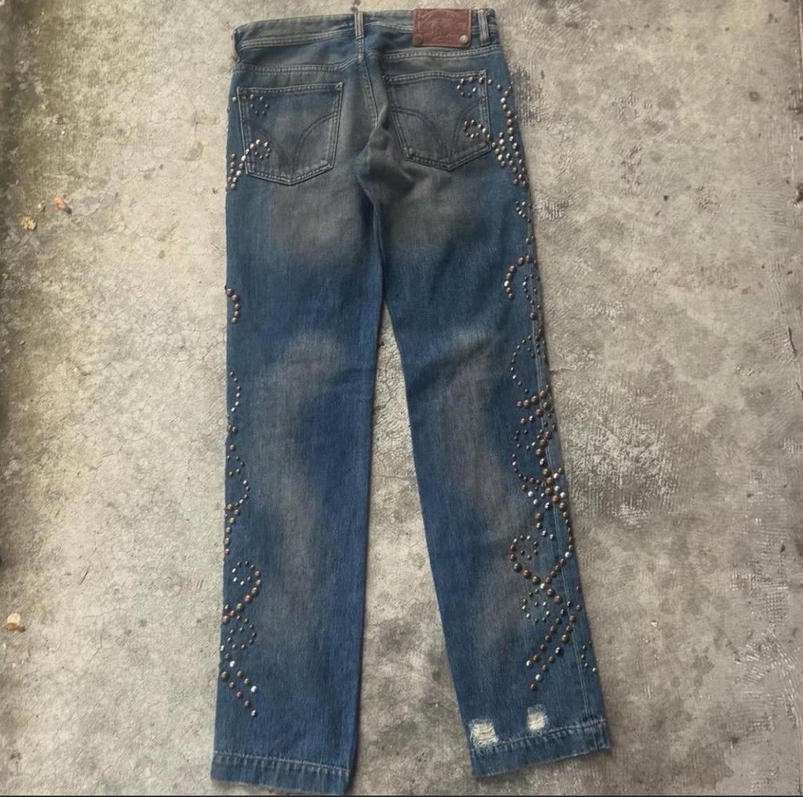 Dolce & Gabbana D&G 500 Hand Hammered stud jeans Size US 30 / EU 46 - 2 Thumbnail