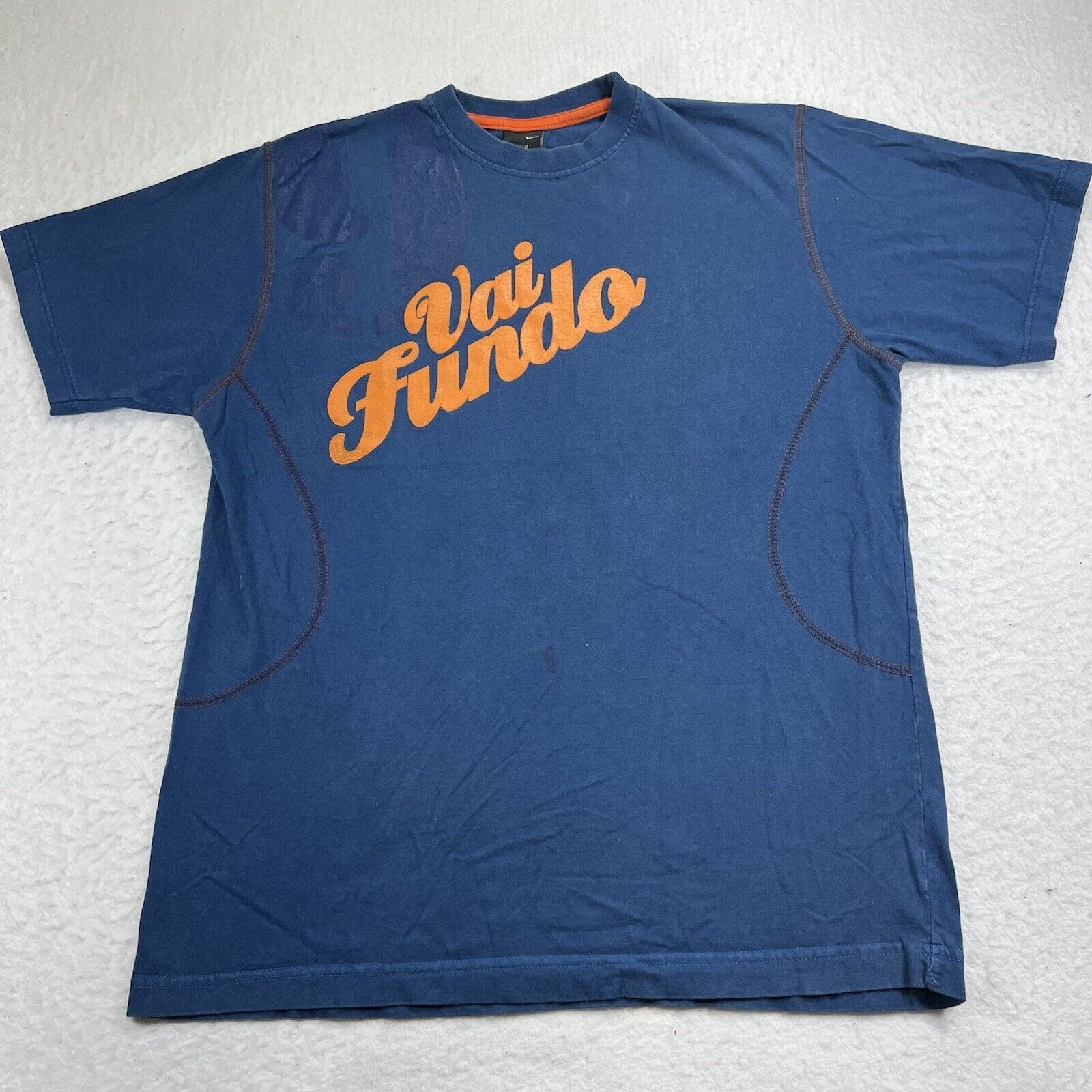 Nike Nike Dri Fit Large Vai Fundo Blue Athletic Graphic T Shirt Size US L / EU 52-54 / 3 - 1 Thumbnail