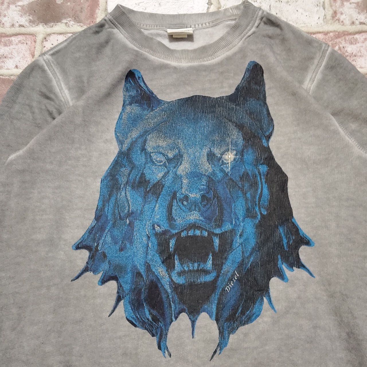 Diesel Vintage Diesel Sweatshirt with Wolf Graphic Print Size US M / EU 48-50 / 2 - 2 Thumbnail