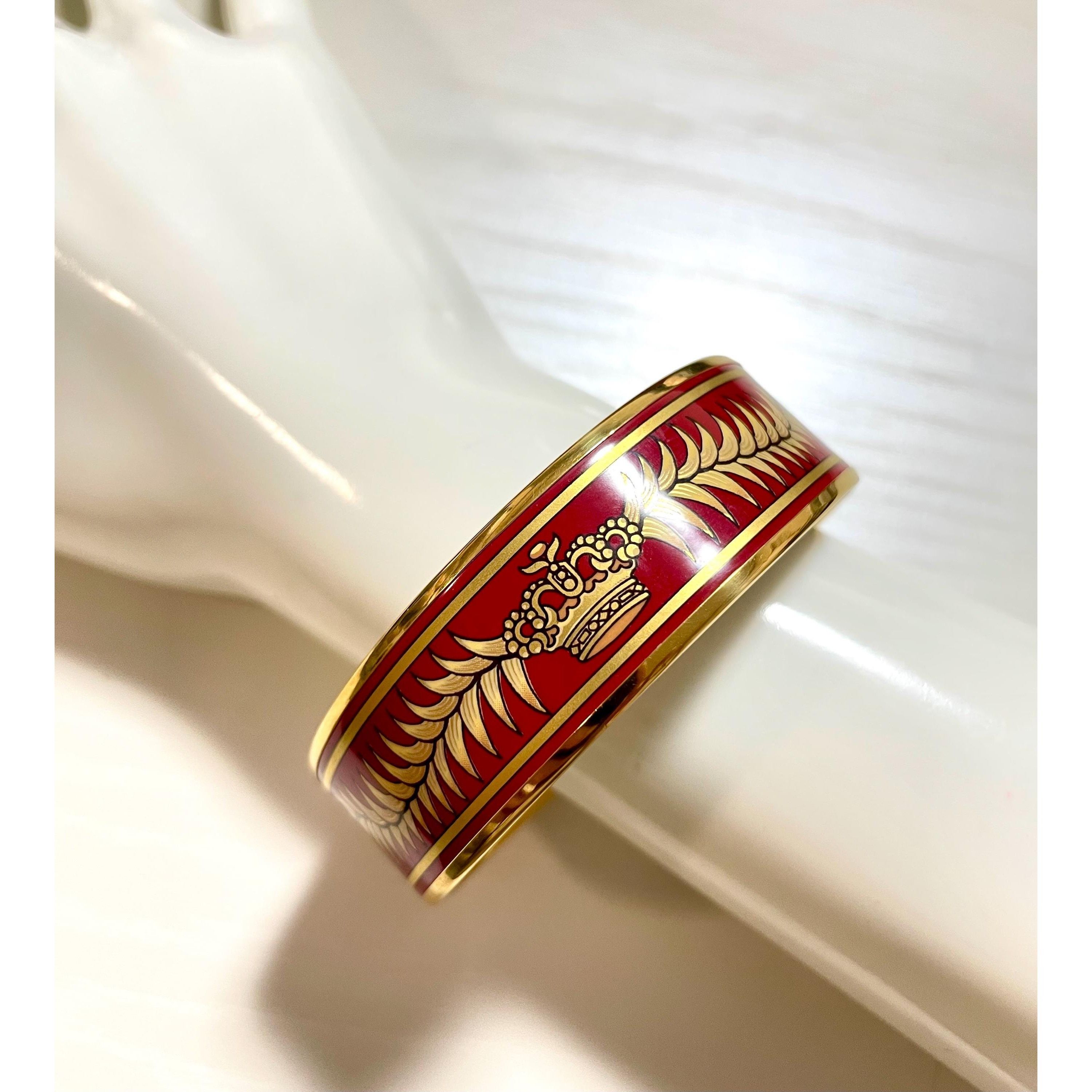 Hermes Vintage Hermes red cloisonne enamel bangle, bracelet. Tiger Size ONE SIZE - 8 Thumbnail
