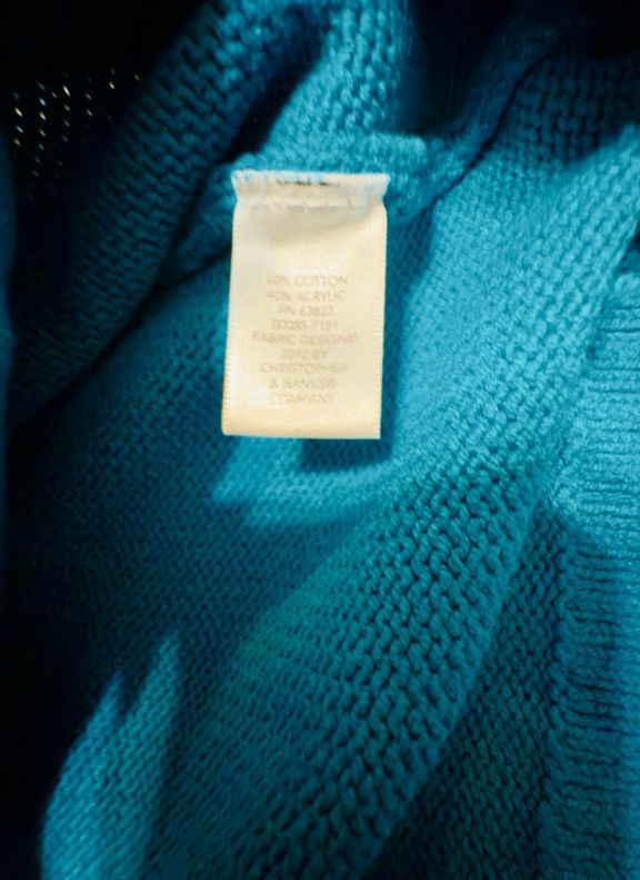 Other CJ Banks Turquoise Beaded Zip-Up Cardigan Sweater Women’s 1X Size XXL / US 16-18 / IT 52-54 - 5 Thumbnail