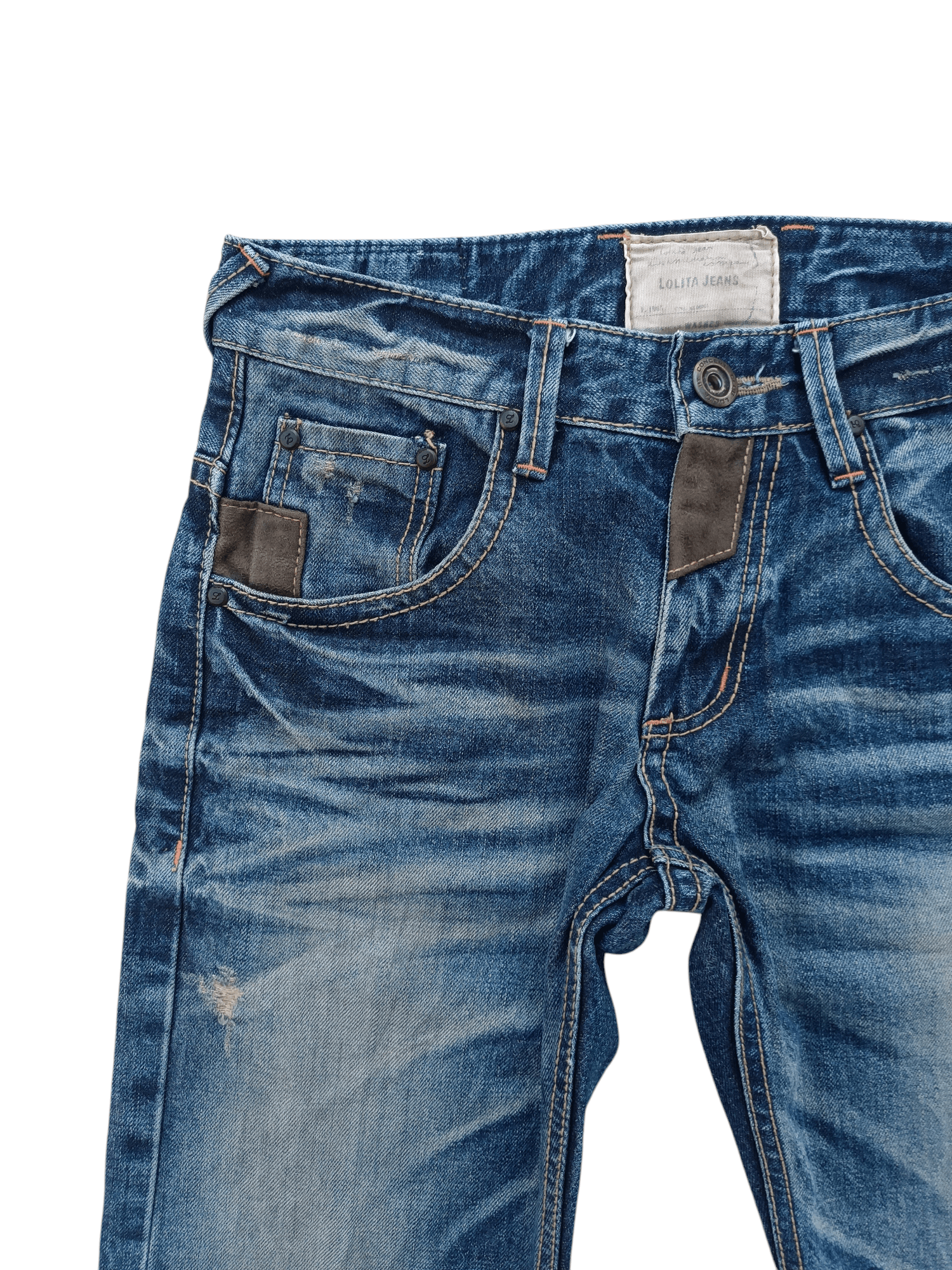 Japanese Brand Lolita 79 Jeans Distress Faded Blue Denim Size US 30 / EU 46 - 8 Thumbnail