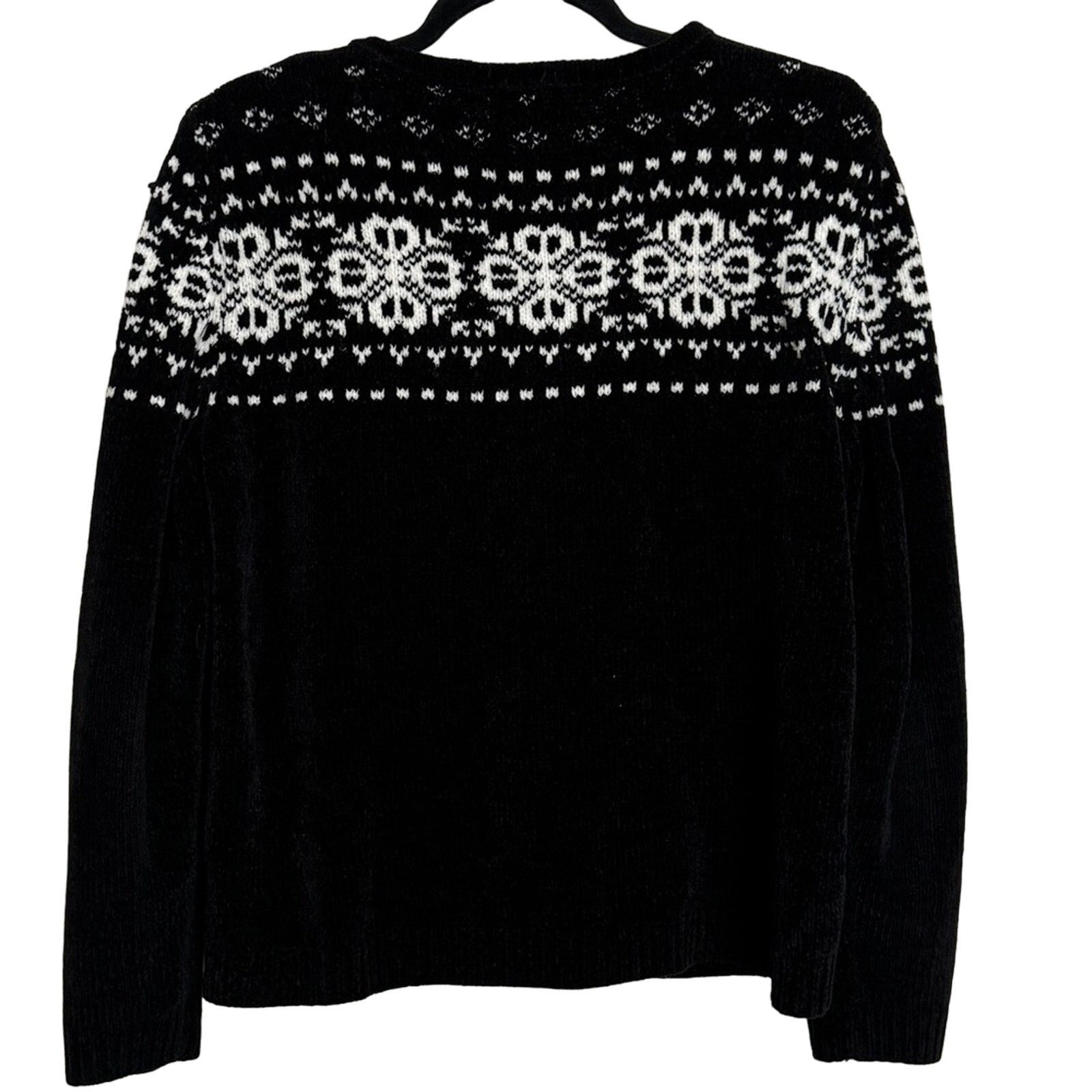 Other Alfred Dunner Fair Isle Ice Skaters Chenille Cardigan Size L / US 10 / IT 46 - 2 Thumbnail