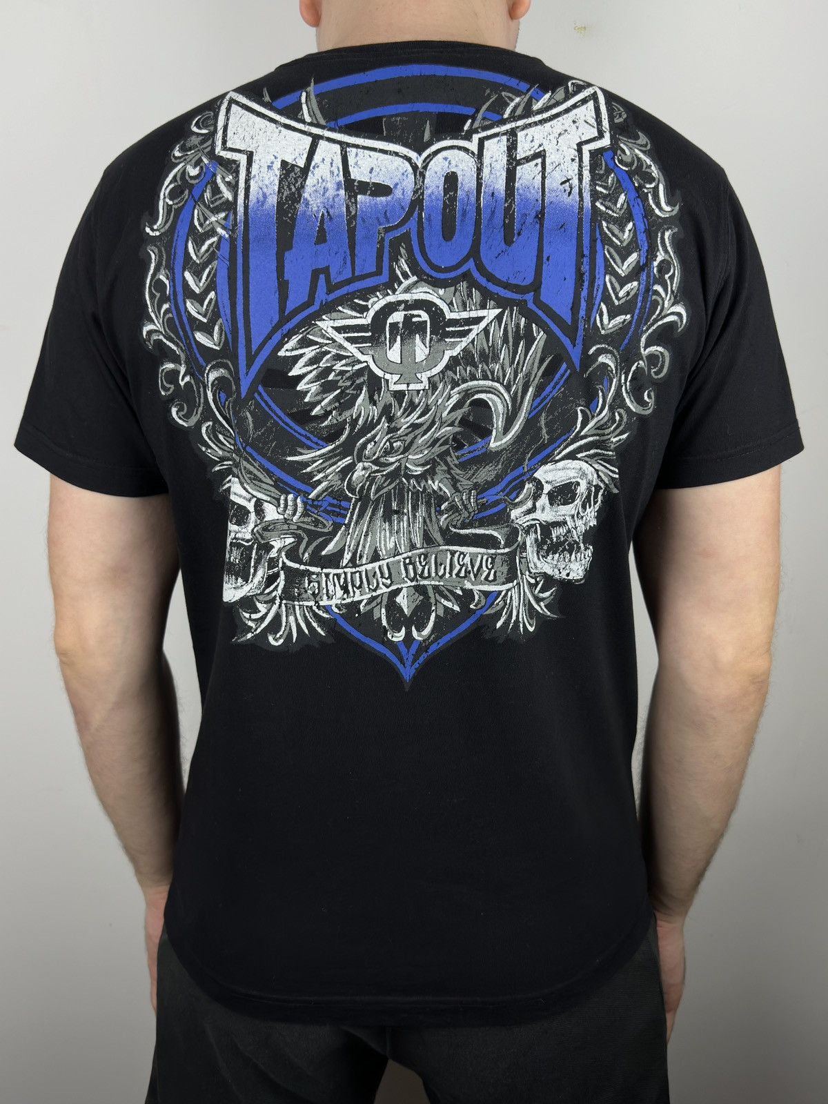 Tapout Tapout All Over Print Skull Wings Cross T Shirt Tee Size US M / EU 48-50 / 2 - 4 Thumbnail