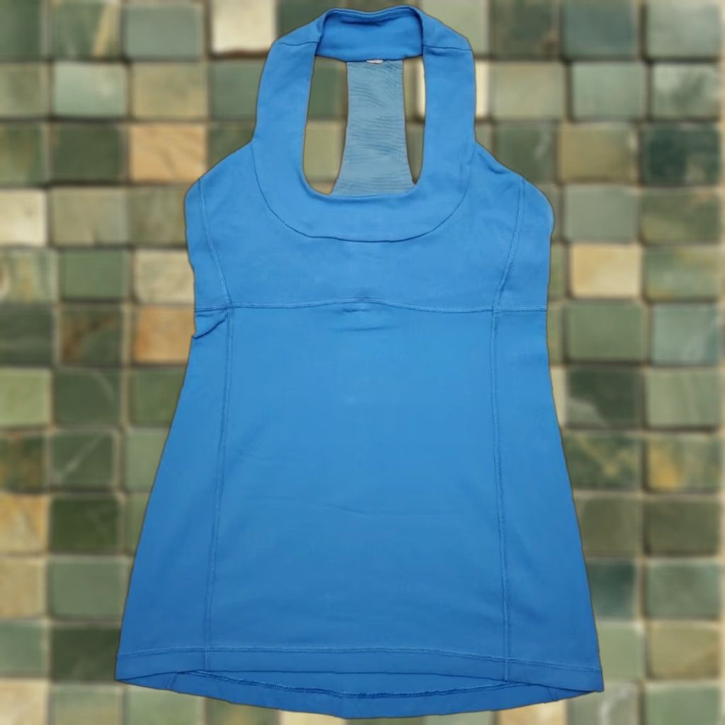 Lululemon Lululemon Tank Top Womens Small Blue Racerback T-Back Performance Stretch READ Shirt Womens S Blue Racerback T-Back Performance Stretch READ Size S / US 4 / IT 40 - 1 Thumbnail