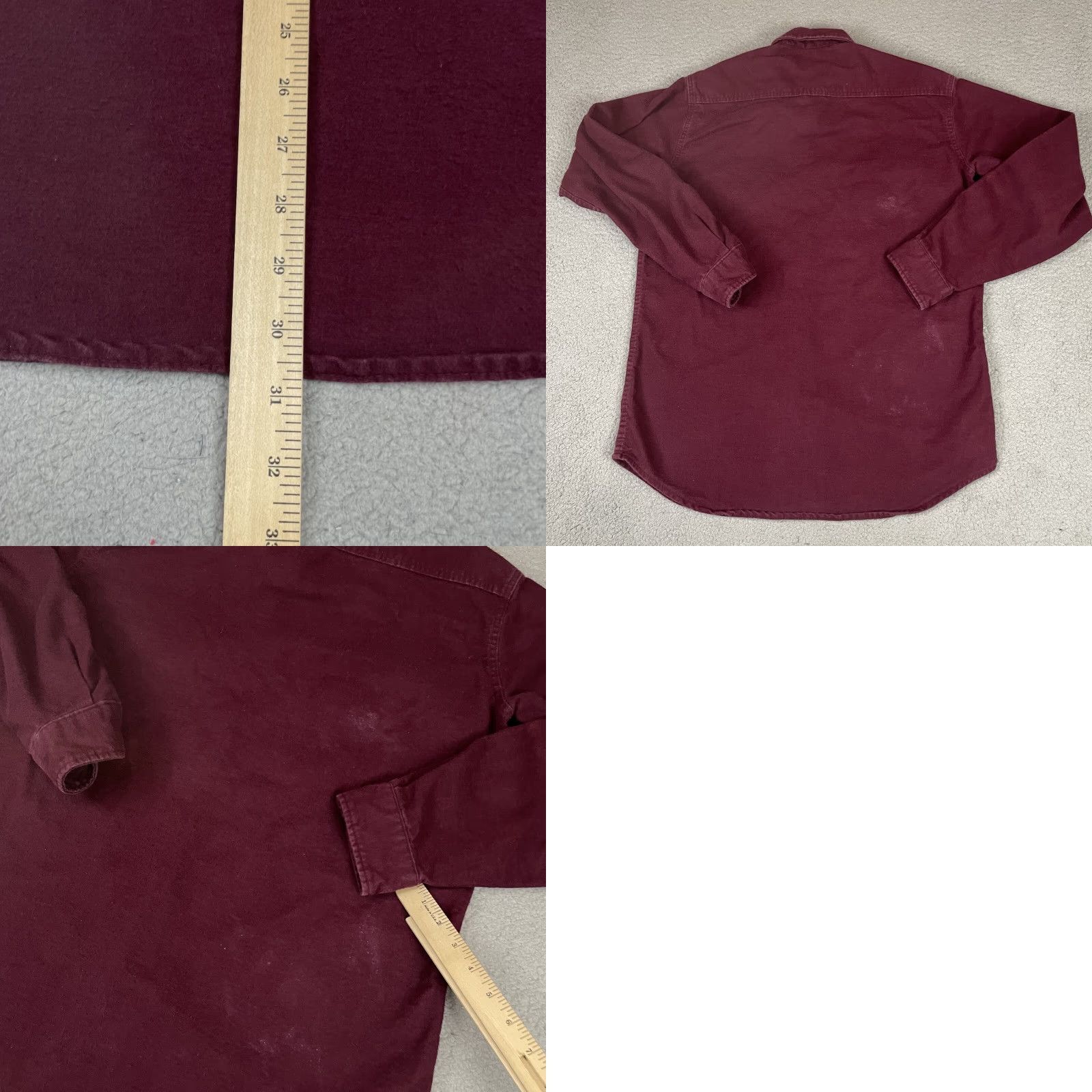 Vintage VINTAGE St Johns Bay Shirt Mens L Tall Maroon Chamois Cloth Button Up Heavy Lined LT Size US L / EU 52-54 / 3 - 8 Thumbnail