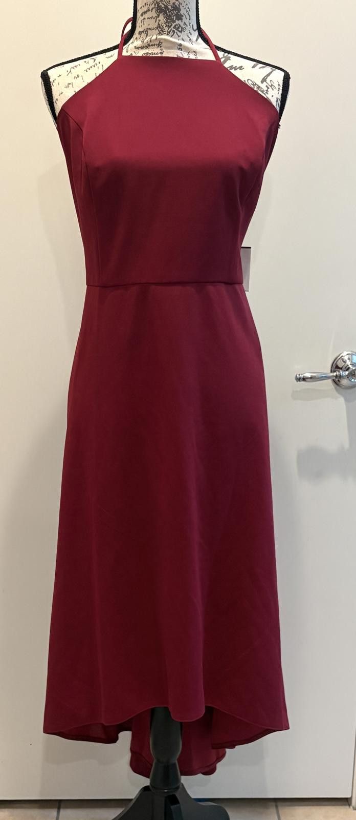 Other Burgundy Halter Dress with High-Low Hem Size 3XL / US 20-22 - 1 Thumbnail