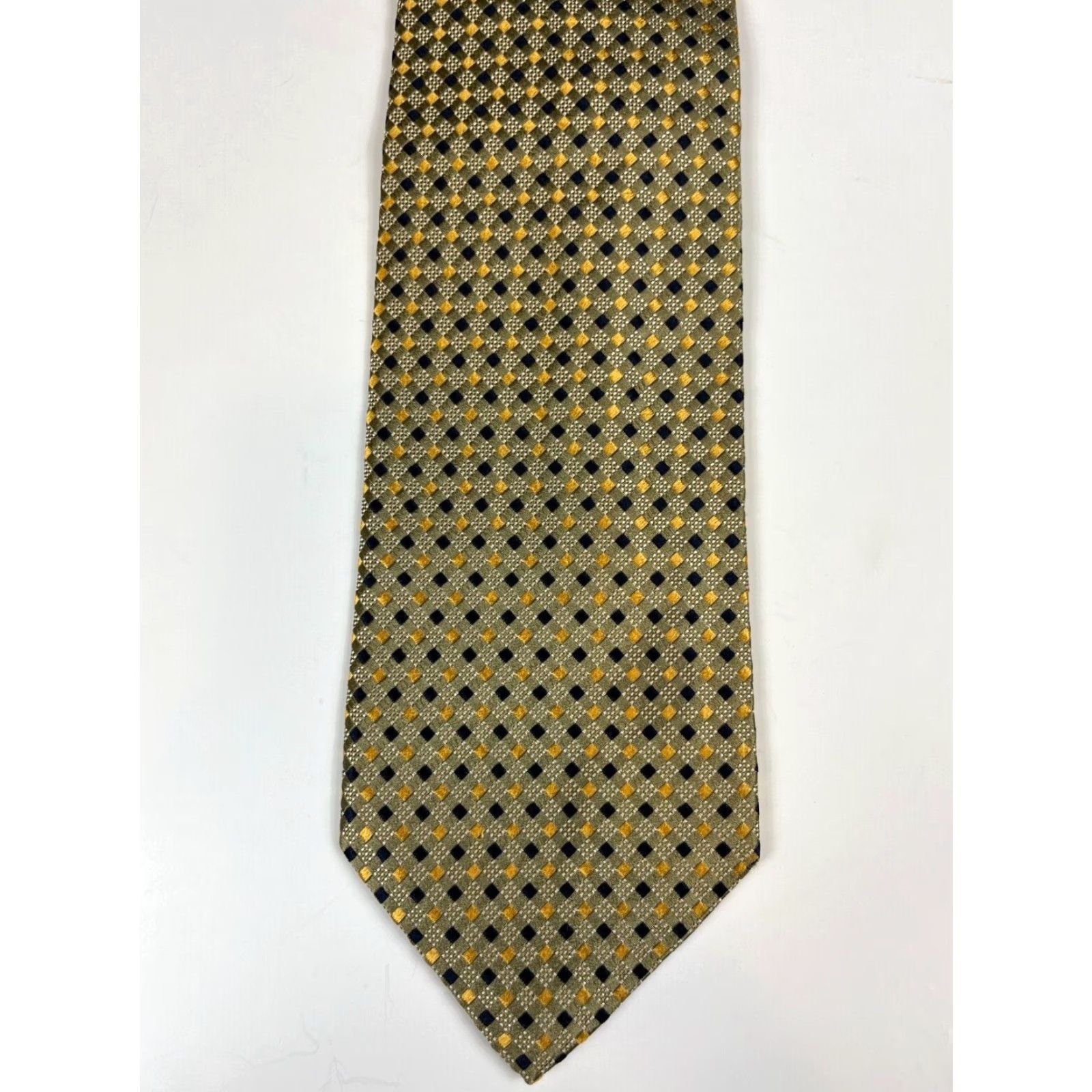 Ermenegildo Zegna VINTAGE Ermenegildo Zegna Silk Tie Geometric Men’s Gold Made in Italy 57"-60" Classic 3.75" Wide 100% Silk—Pre-owned in great condition Mens Size ONE SIZE - 3 Thumbnail