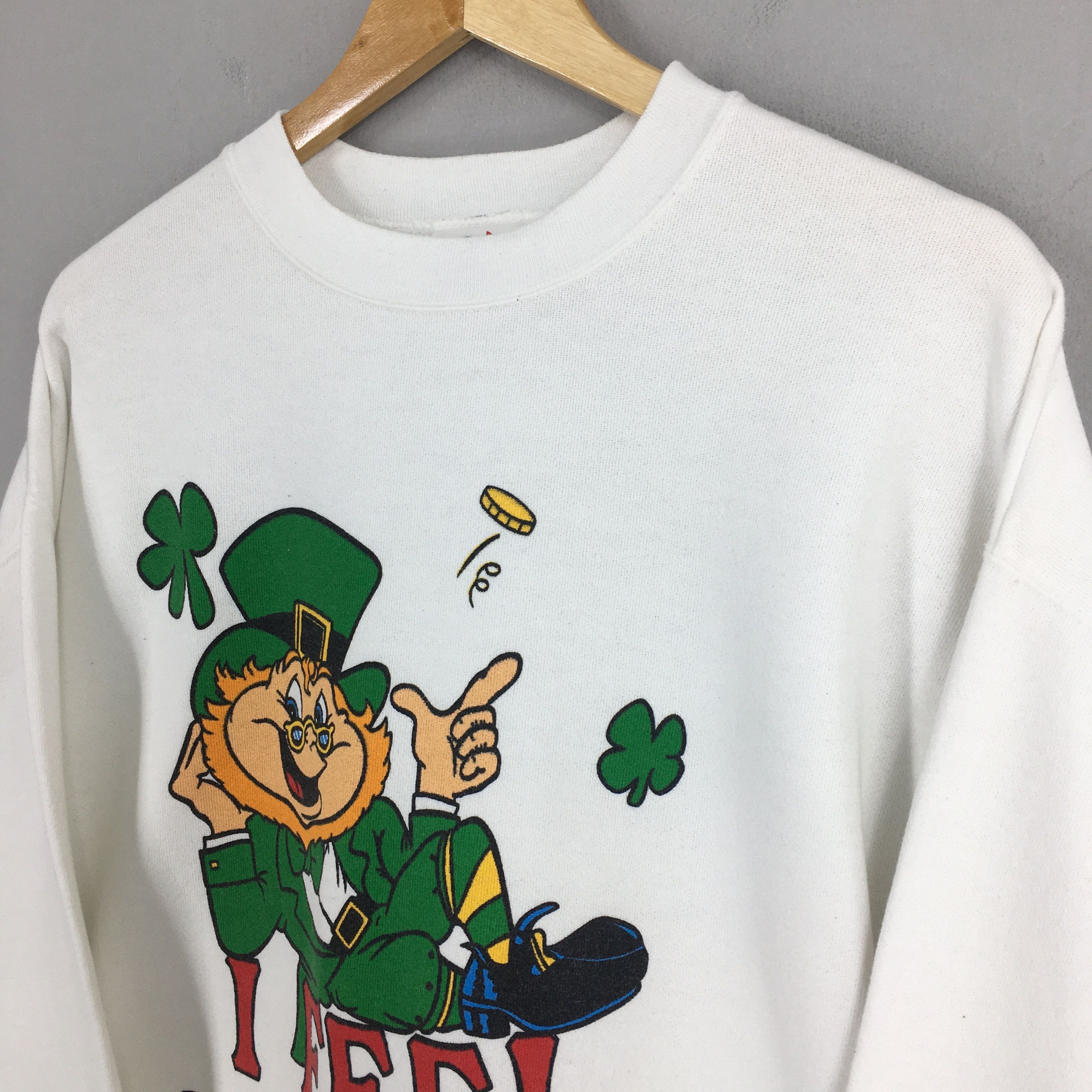 Vintage Vintage 90s I Feel Lucky Leprechaun Sweatshirt Large Size US L / EU 52-54 / 3 - 3 Thumbnail