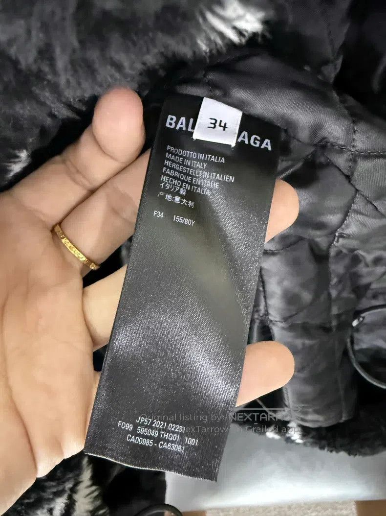 Balenciaga Balenciaga Black Barrage Full Print Teddy Jacket Size XXS / US 00 / IT 34 - 5 Thumbnail