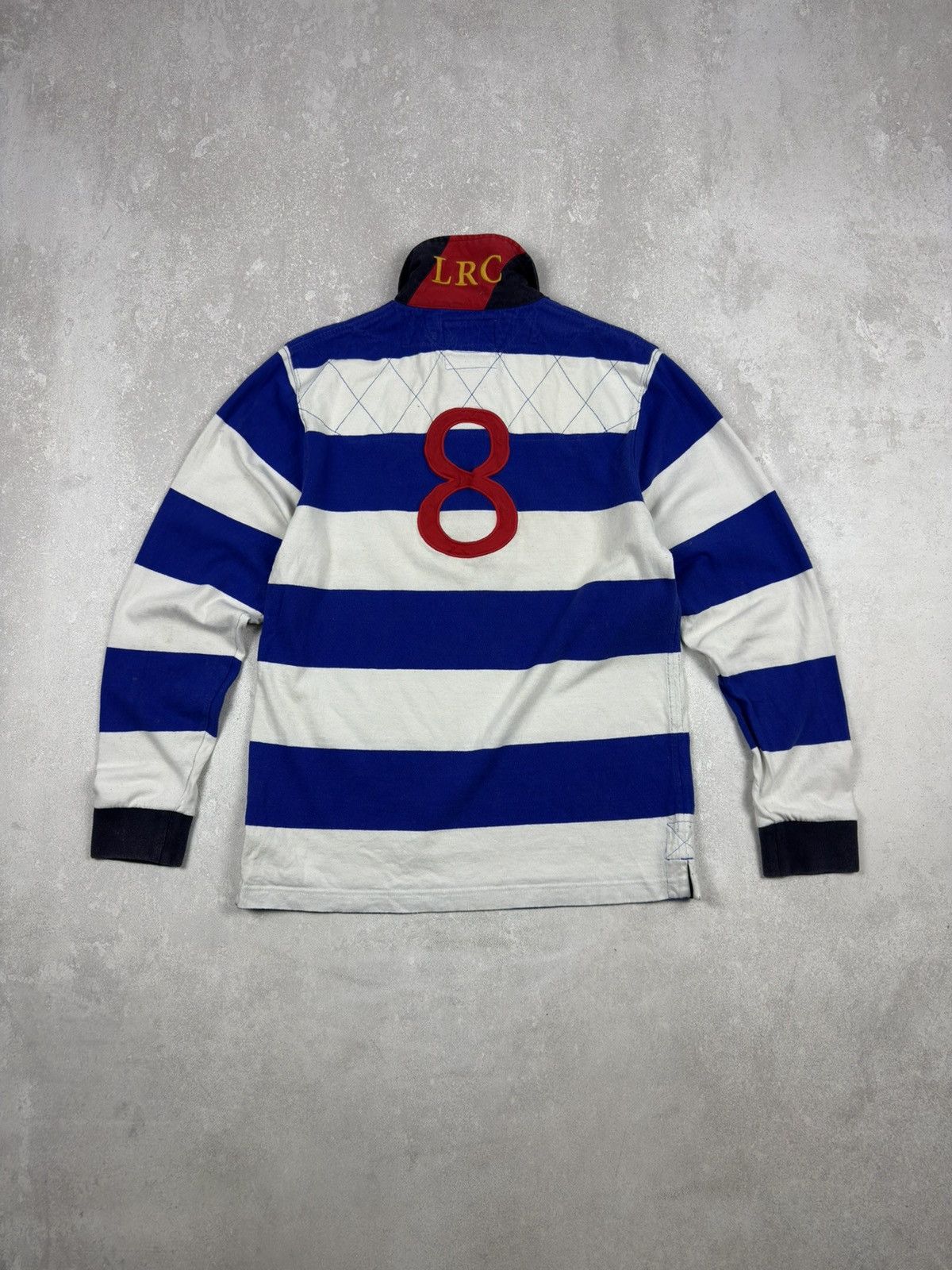 Hackett Vintage Hackett London LRC #8 Rugby Striped Polo Long Sleeve Size US S / EU 44-46 / 1 - 8 Thumbnail
