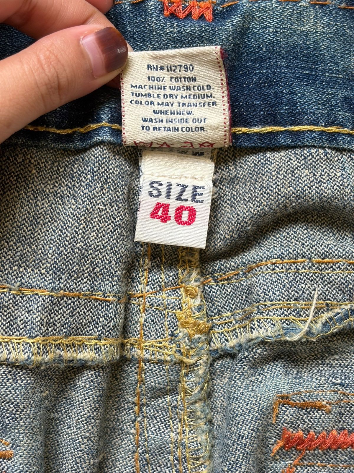 True Religion Vintage True Religion Society Cubr Embroidered Baggy Jeans Size US 39 - 5 Thumbnail