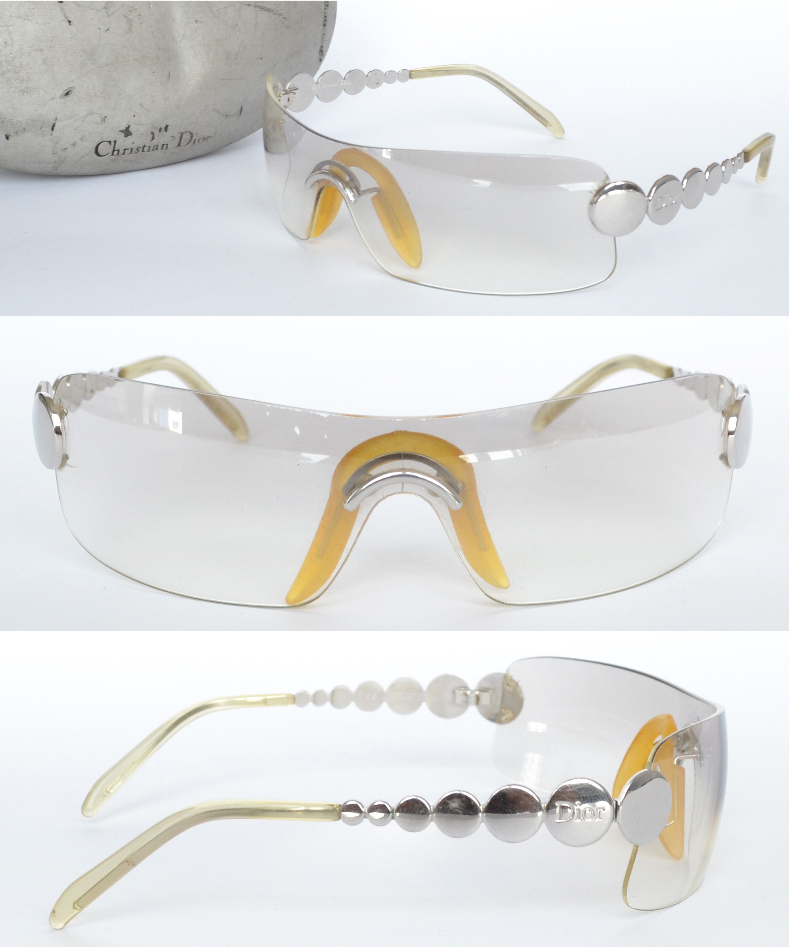 Dior 🔴 DIOR Sunglasses Millenium Silver Yellow Glasses 22G y2k Size ONE SIZE - 2 Thumbnail