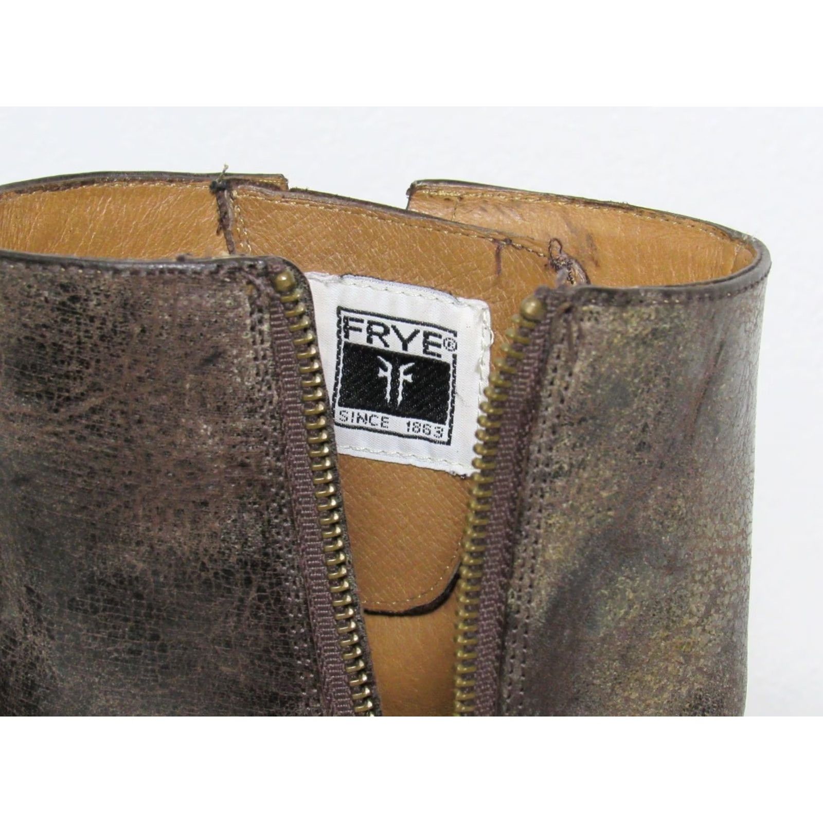 Frye FRYE Men's Brown Leather Motorcycle Boots 10.5 D Biker Size US 10 / EU 43 - 7 Thumbnail