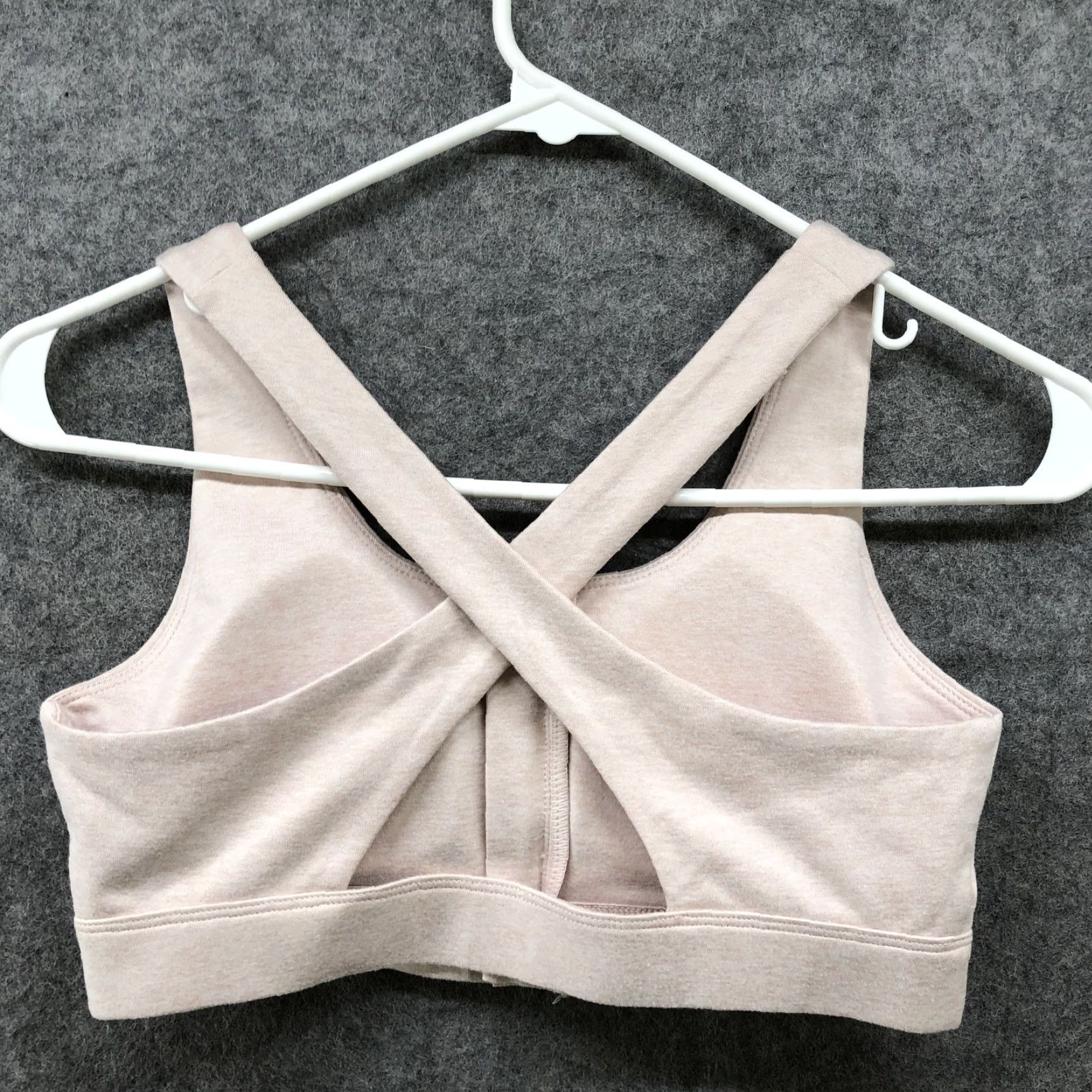 Splendid Splendid Sports Bra Womens S Zip Front Crossback Padded Pink Blush Size ONE SIZE - 2 Thumbnail