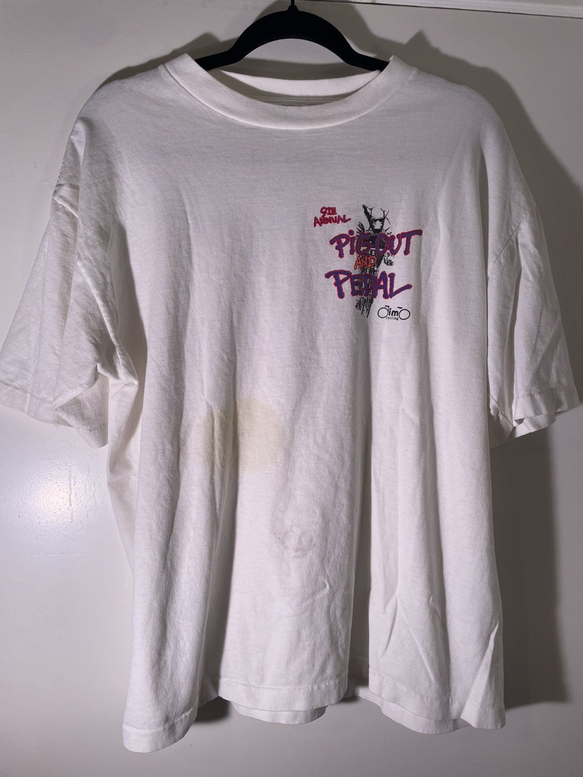Vintage 80’s 90’s VTG Vintage Pig Out & Pedal Bicycle Bike T Shirt Size US L / EU 52-54 / 3 - 2 Thumbnail