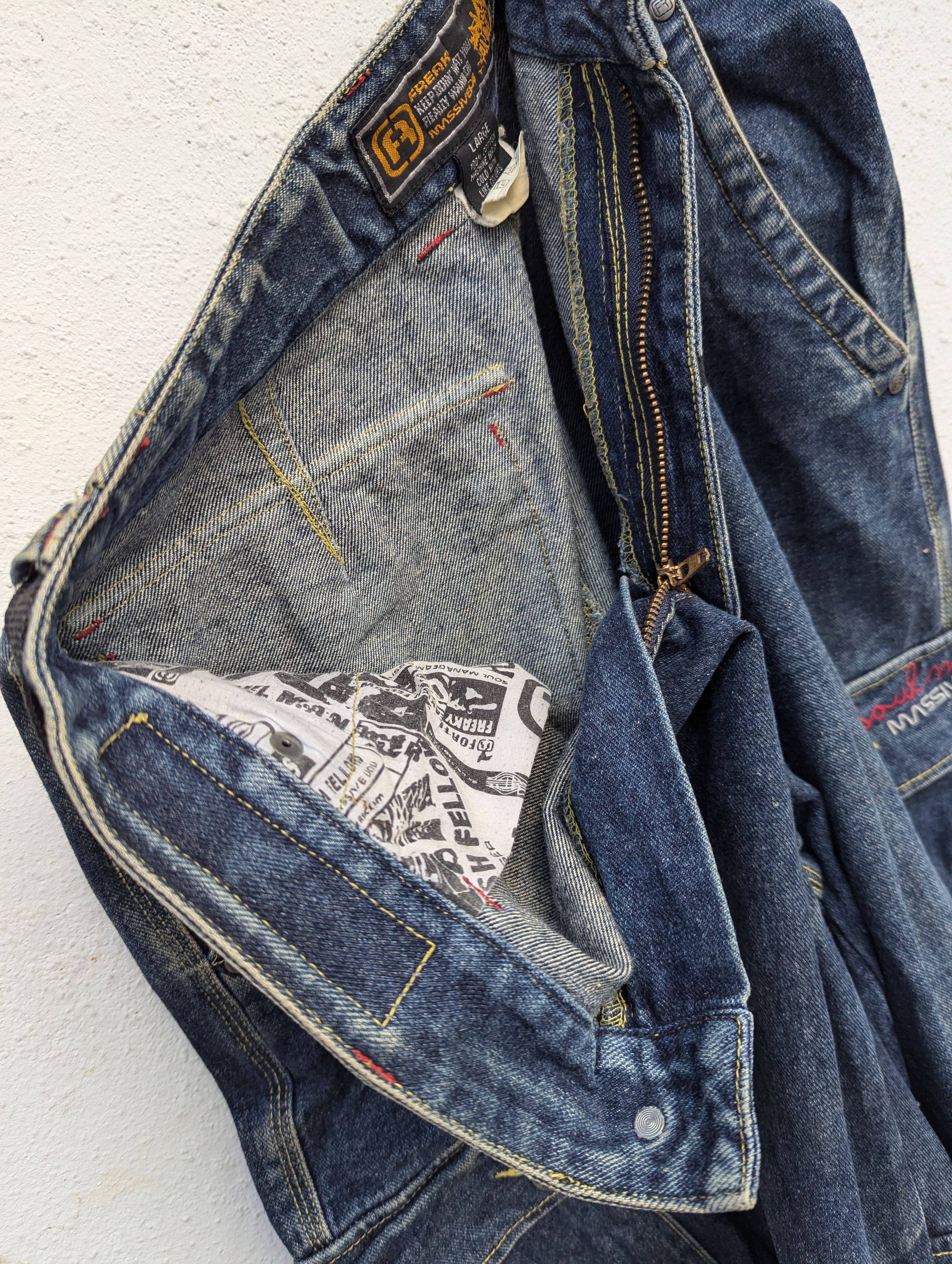 Japanese Brand FREAKY SOUL MANAGER DENIM LOOSE CARGO PANTS Size US 30 / EU 46 - 13 Thumbnail