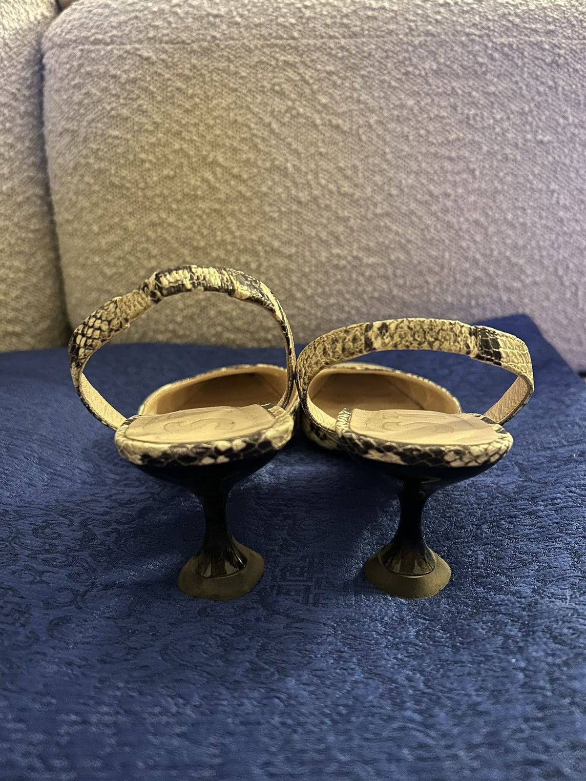 Staud Staud snake skin open back kitten herks Size US 7 / IT 37 - 4 Thumbnail