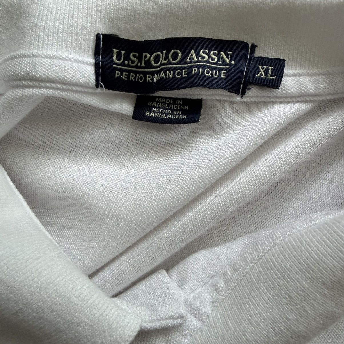 U.S. Polo Assn. U.S. Polo Assn Performance Pique Polo Shirt Men’s XL White Size US XL / EU 56 / 4 - 2 Thumbnail
