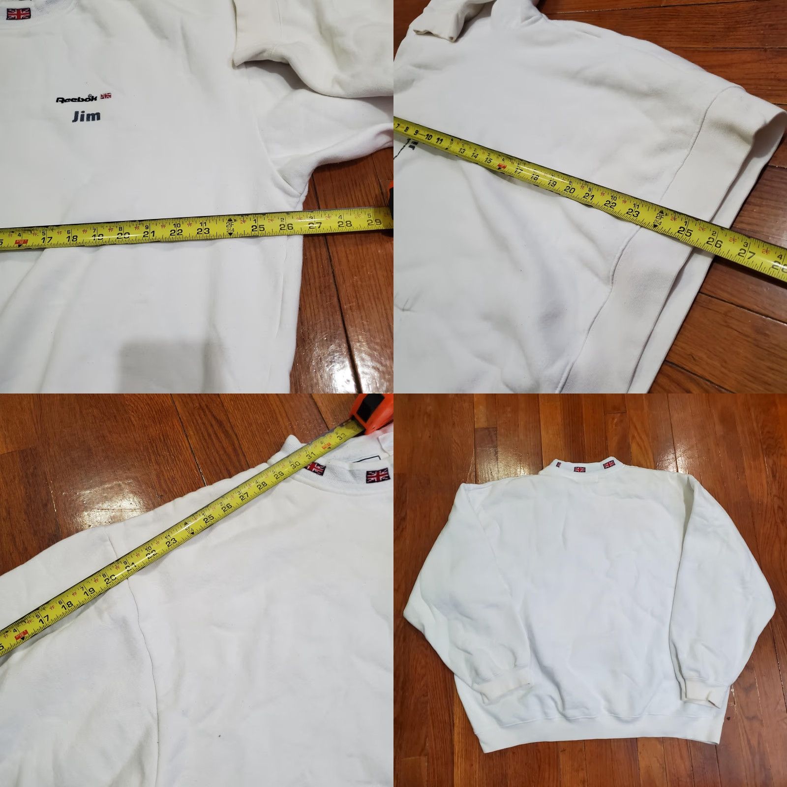 Reebok VINTAGE Reebok Classic Sweatshirt Mens Large White Crewneck Jim Embroidered Logo Front Size US XL / EU 56 / 4 - 9 Thumbnail