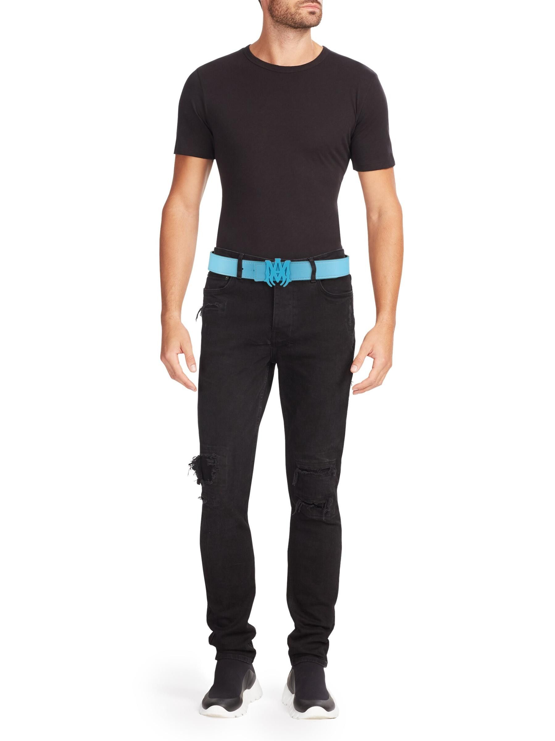 Amiri oc11z0325 Size: 90 / MA Buckle Leather Reversible Belt Size 34 - 3 Thumbnail