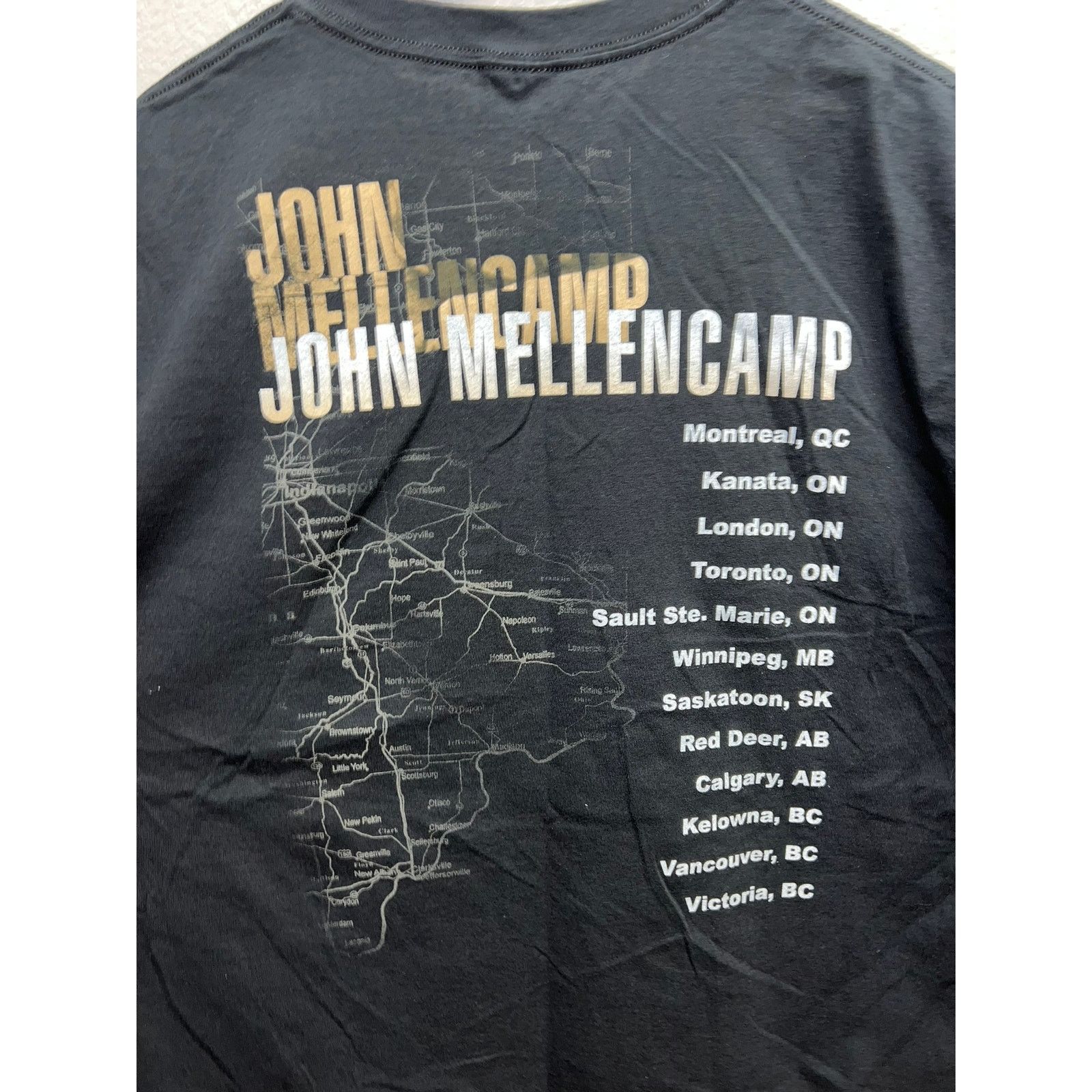 Anvil John Mellencamp Shirt In Your Town Concert Tour Black 2XL Size US XXL / EU 58 / 5 - 9 Thumbnail