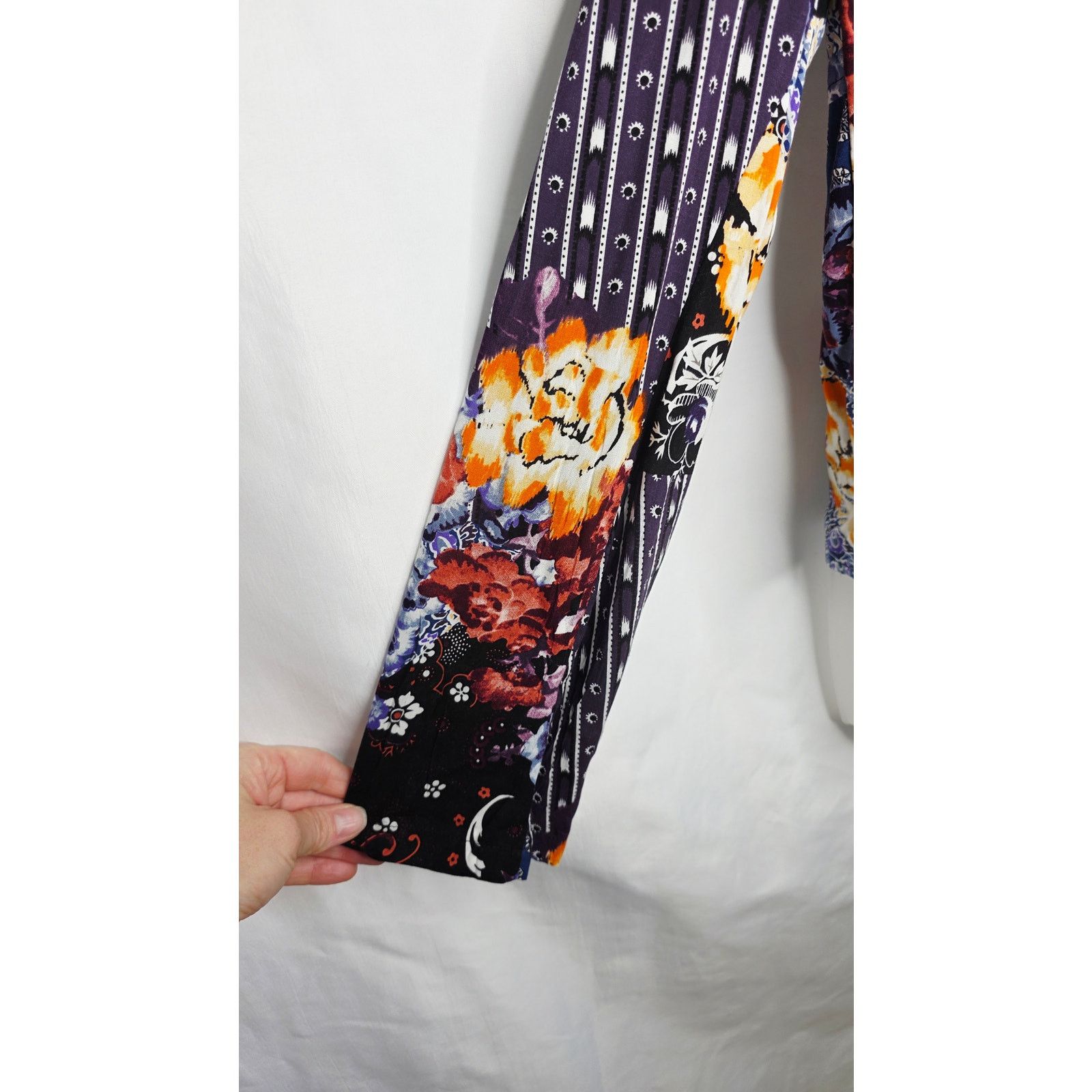 Other Boho Floral Blouse Women's M Lightweight Button Front Top Size M / US 6-8 / IT 42-44 - 5 Thumbnail