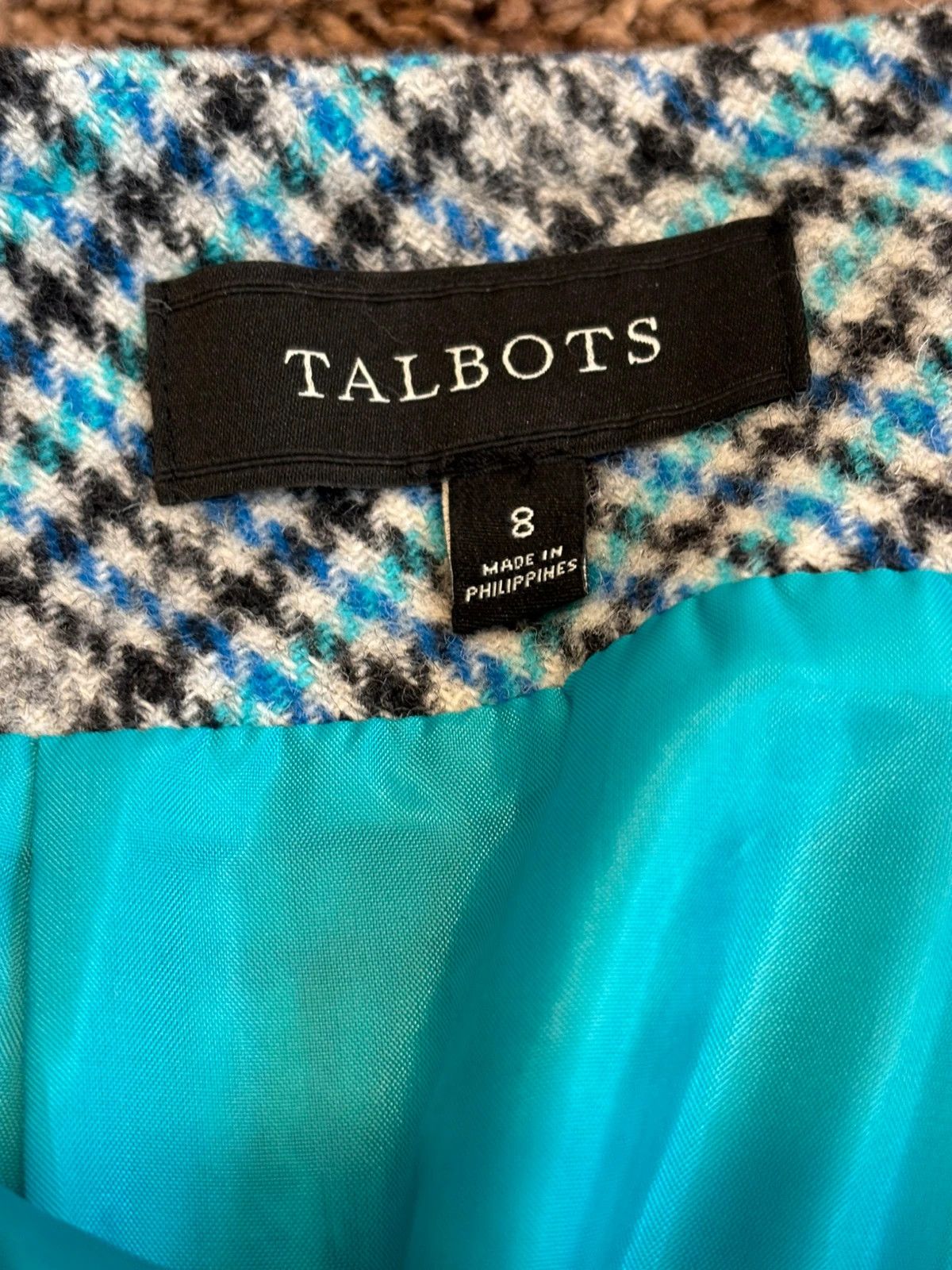 Talbots Talbots Skirt Women's Blue Black Wool Blend Plaid A-Line Size 30" / US 8 / IT 44 - 10 Thumbnail