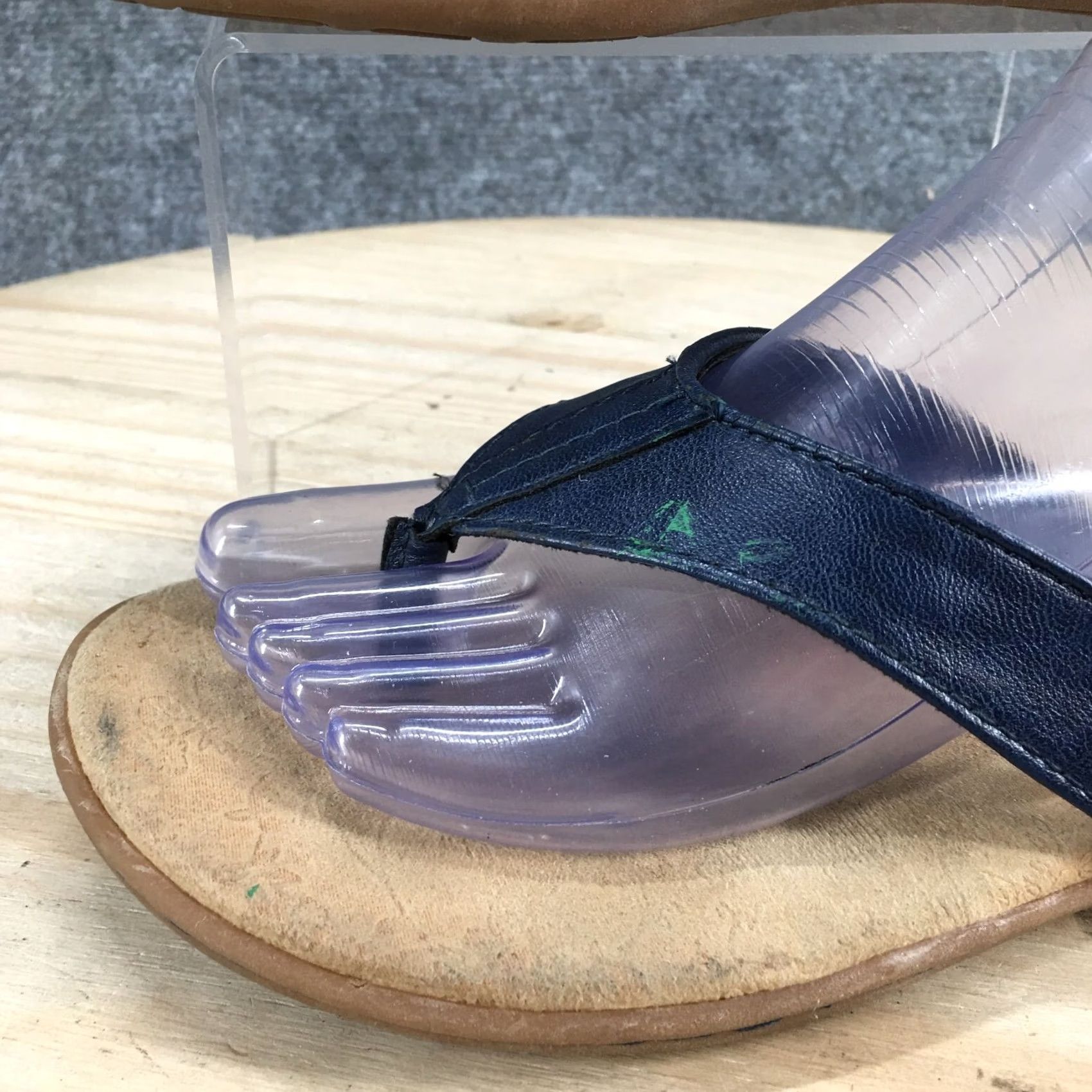 Born Born Concept Sandals Womens 8M Zita Slip On Thong Flats Blue Faux Leather Size US 8 / IT 38 - 3 Thumbnail