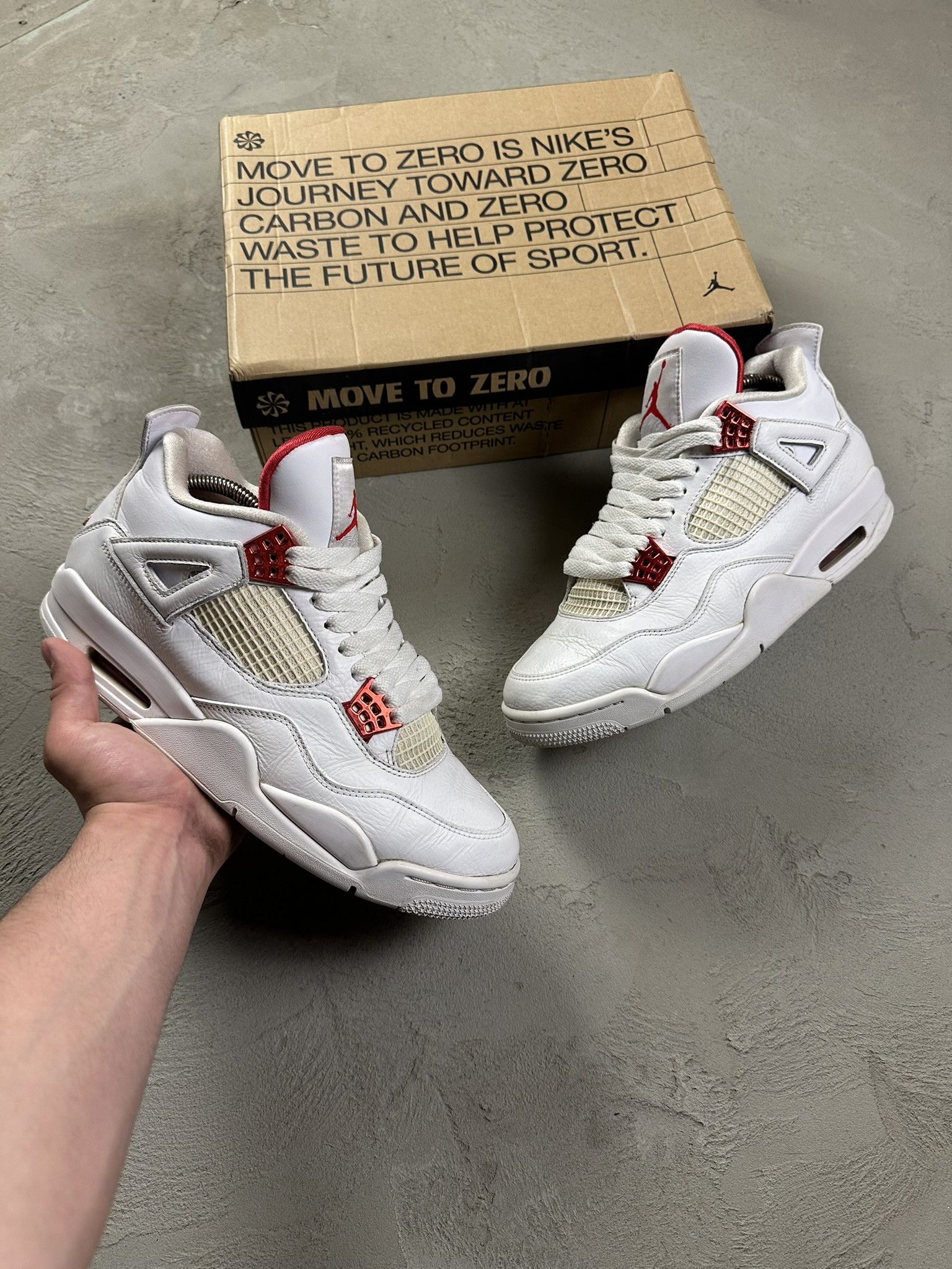 Jordan 4 Metalic Red Hi Sneakers Hype