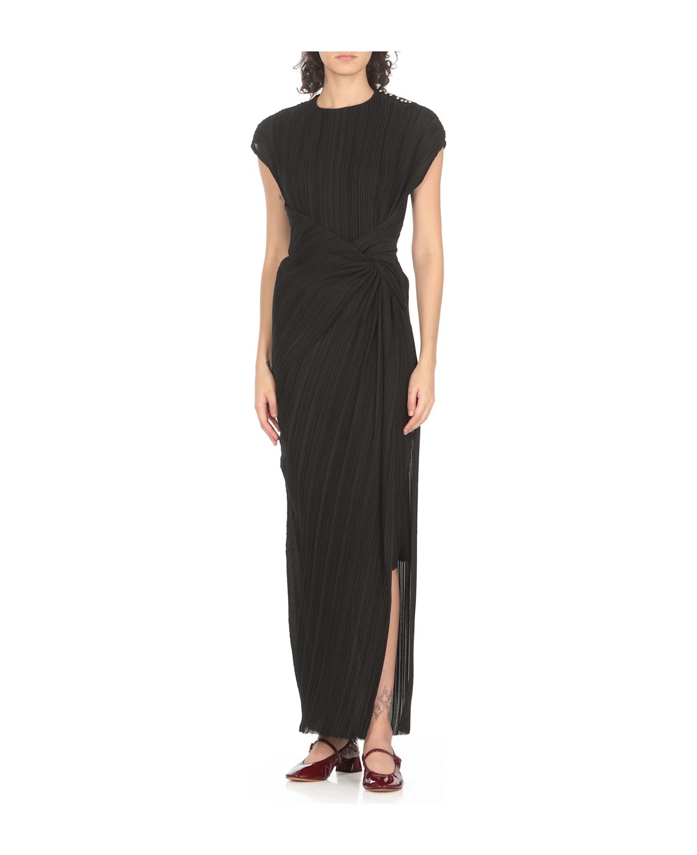 Lanvin o1y0326 Maxi Dress in Black Size M / US 6-8 / IT 42-44 - 3 Thumbnail