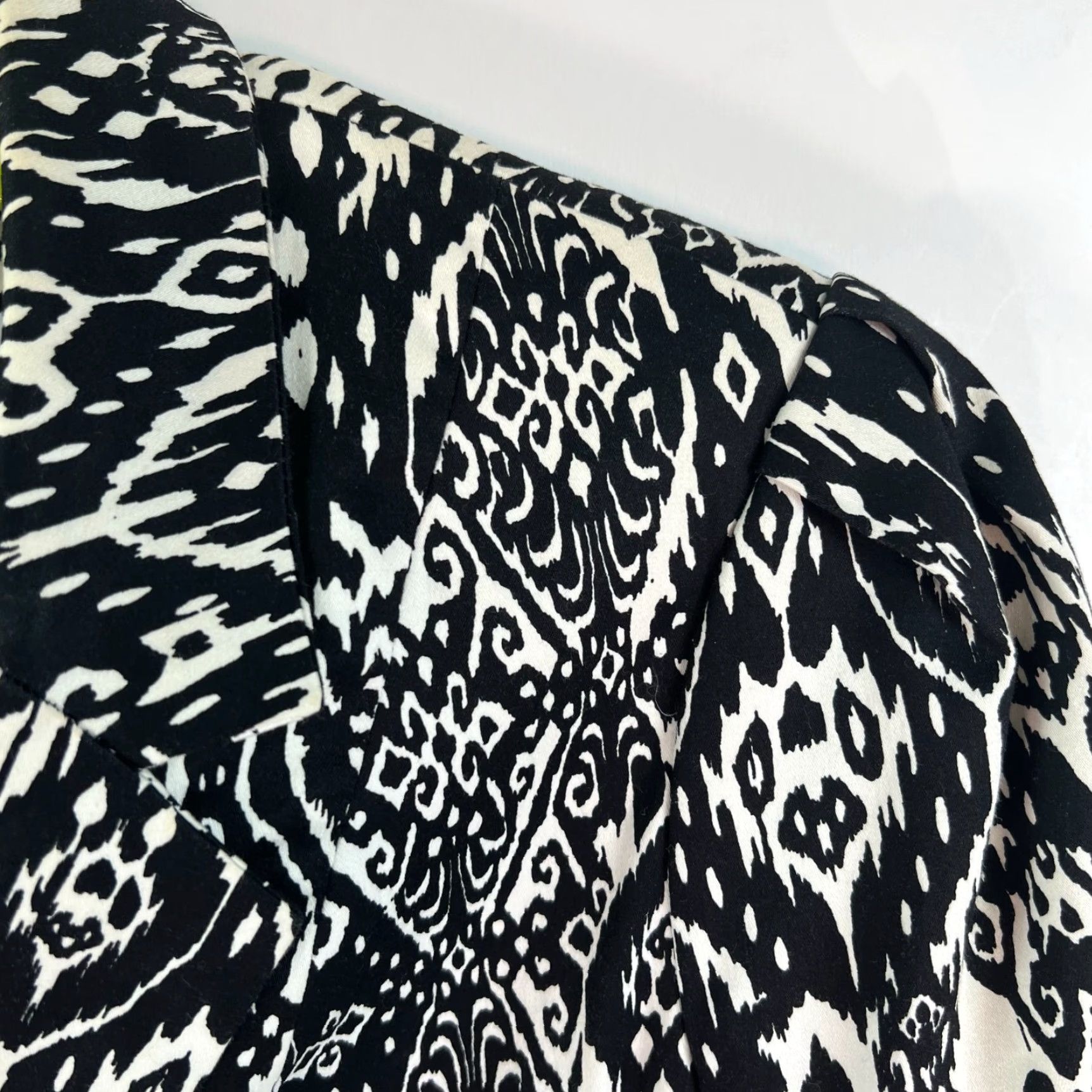 Vintage Katherine Blazer Jacket 3/4 Sleeve Women's L Black White Cotton Blend Twill Pockets Lined Casual 90s Theme? Size L / US 10 / IT 46 - 2 Thumbnail