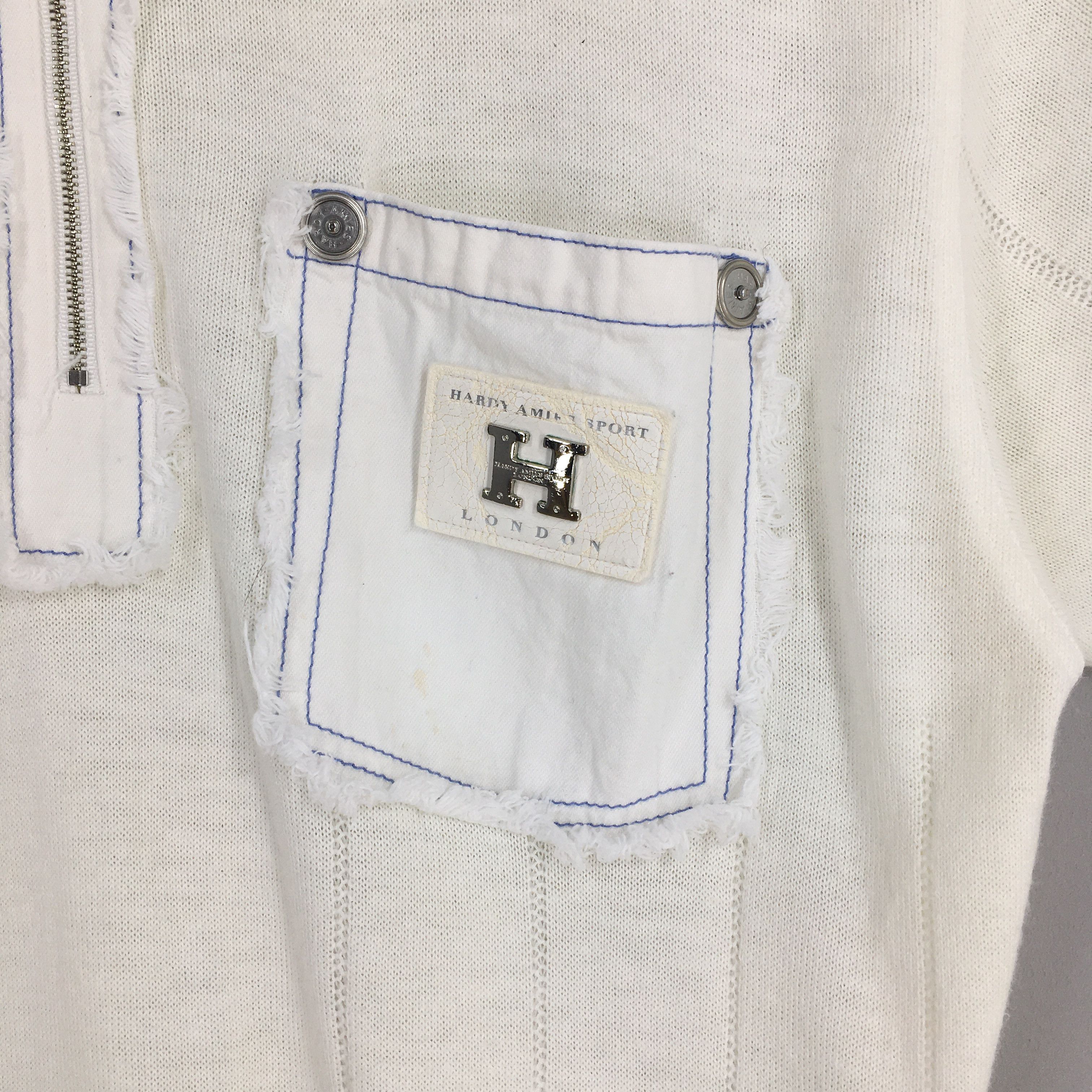 Hardy Amies Vintage Hardy Amies Jeans White Sweatshirt XL Size US XL / EU 56 / 4 - 5 Thumbnail