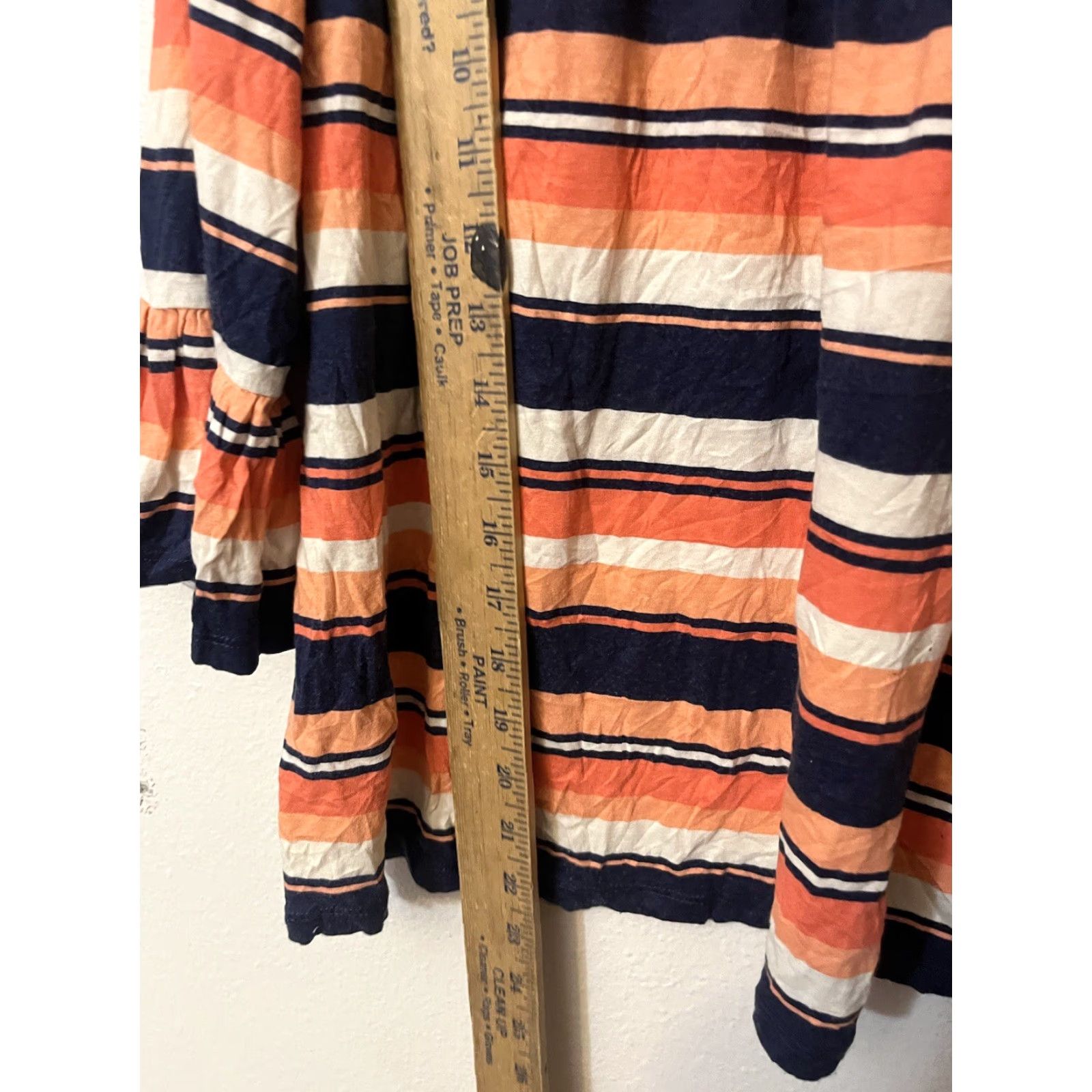 Michael Kors Michael Kors Blouse Women's XL Multicolor Striped Ruffle 3/4 Sleeve Round Neck Casual Size XL / US 12-14 / IT 48-50 - 4 Thumbnail