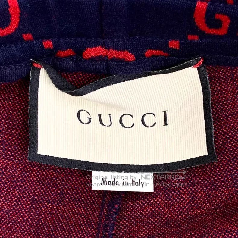 Gucci Gucci Size S Dark blue logo jacquad full printed cotton cas Size 42" / US 20 - 6 Thumbnail