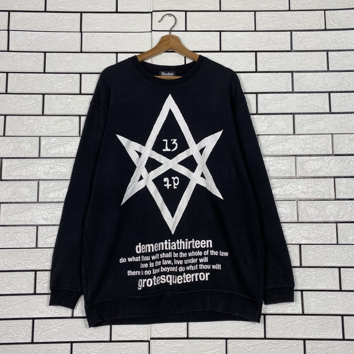 Japanese Brand Shocken Vintage Sweatshirt Punk Design Full Print Size US XXL / EU 58 / 5 - 2 Thumbnail