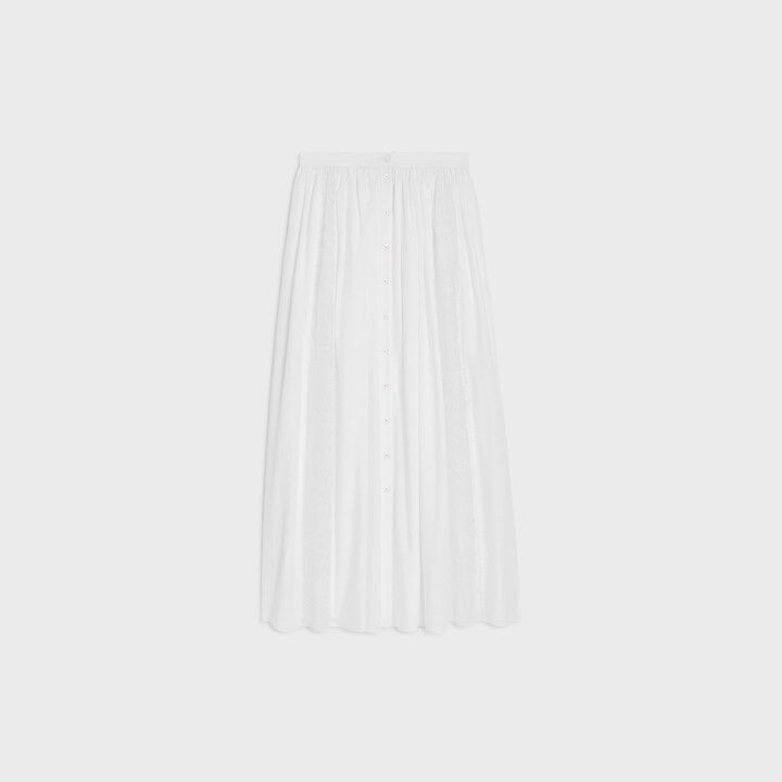 Celine os11x0526 Midi Skirt in White Size 27" / US 4 / IT 40 - 1 Thumbnail